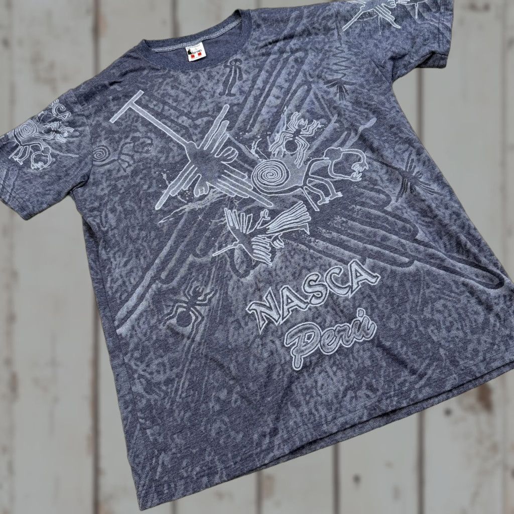 Vintage Nasca Lines Peru Shirt Mens Large Gray AOP Graphic Souvenir Rufyar's Size US L / EU 52-54 / 3 - 1 Thumbnail