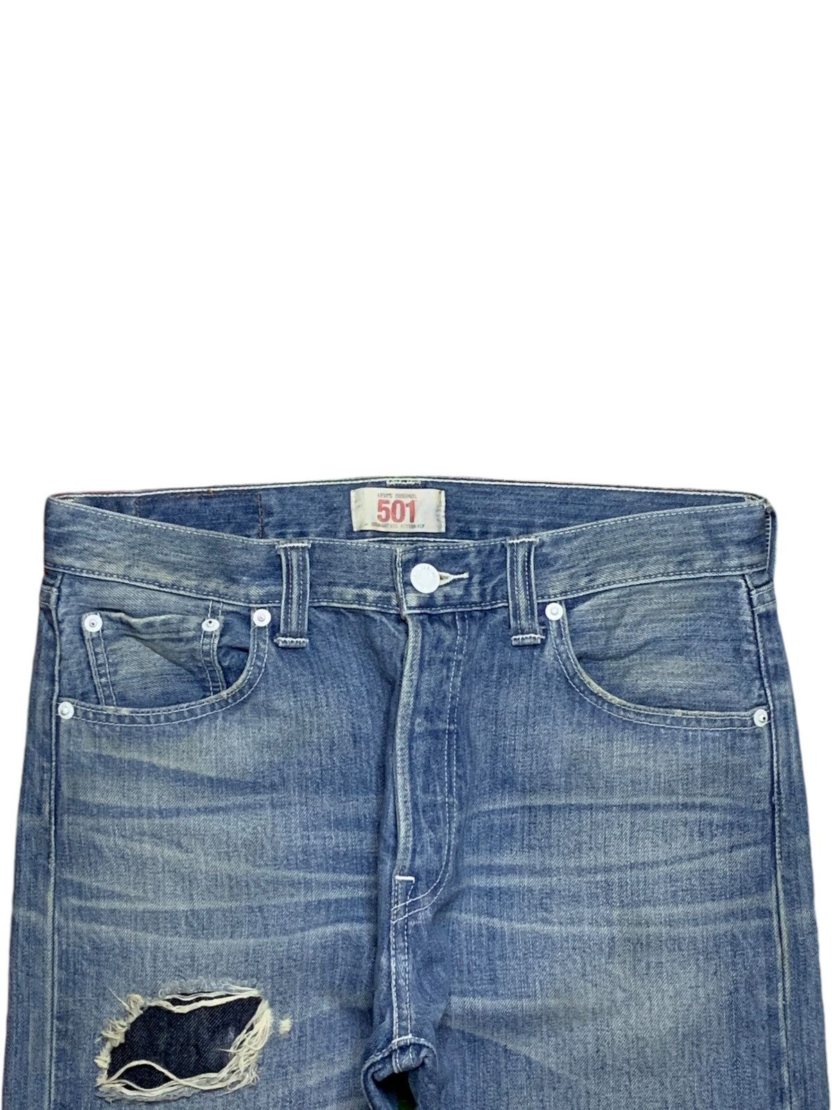Levi's Vintage 90s Levis 501 Distressed Patched Loose Jeans Size US 31 - 4 Thumbnail