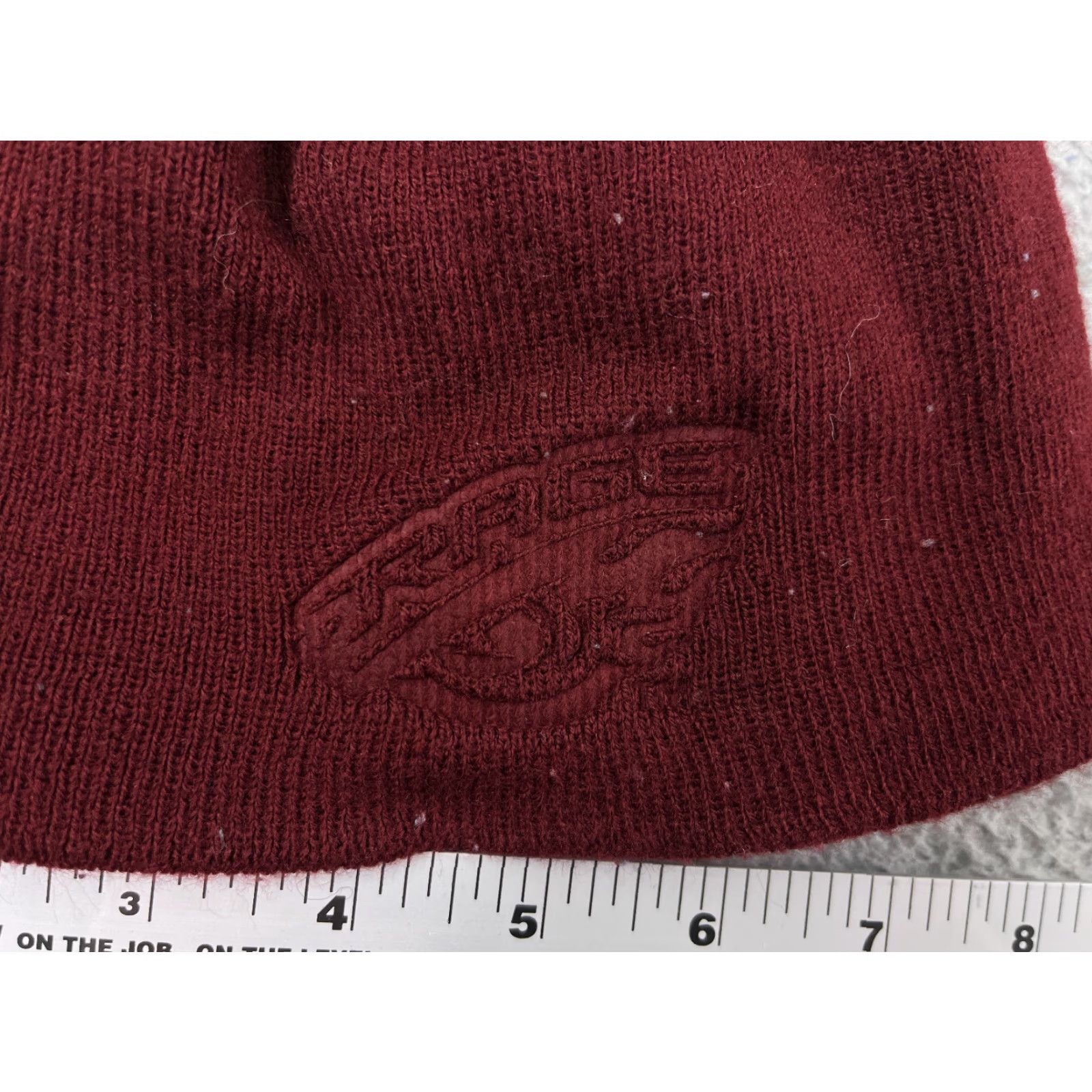 Vintage VINTAGE Firstier Bank Beanie Toque Adult One Size Burgundy Knit 100% Cotton Winter Ski Size ONE SIZE - 4 Thumbnail