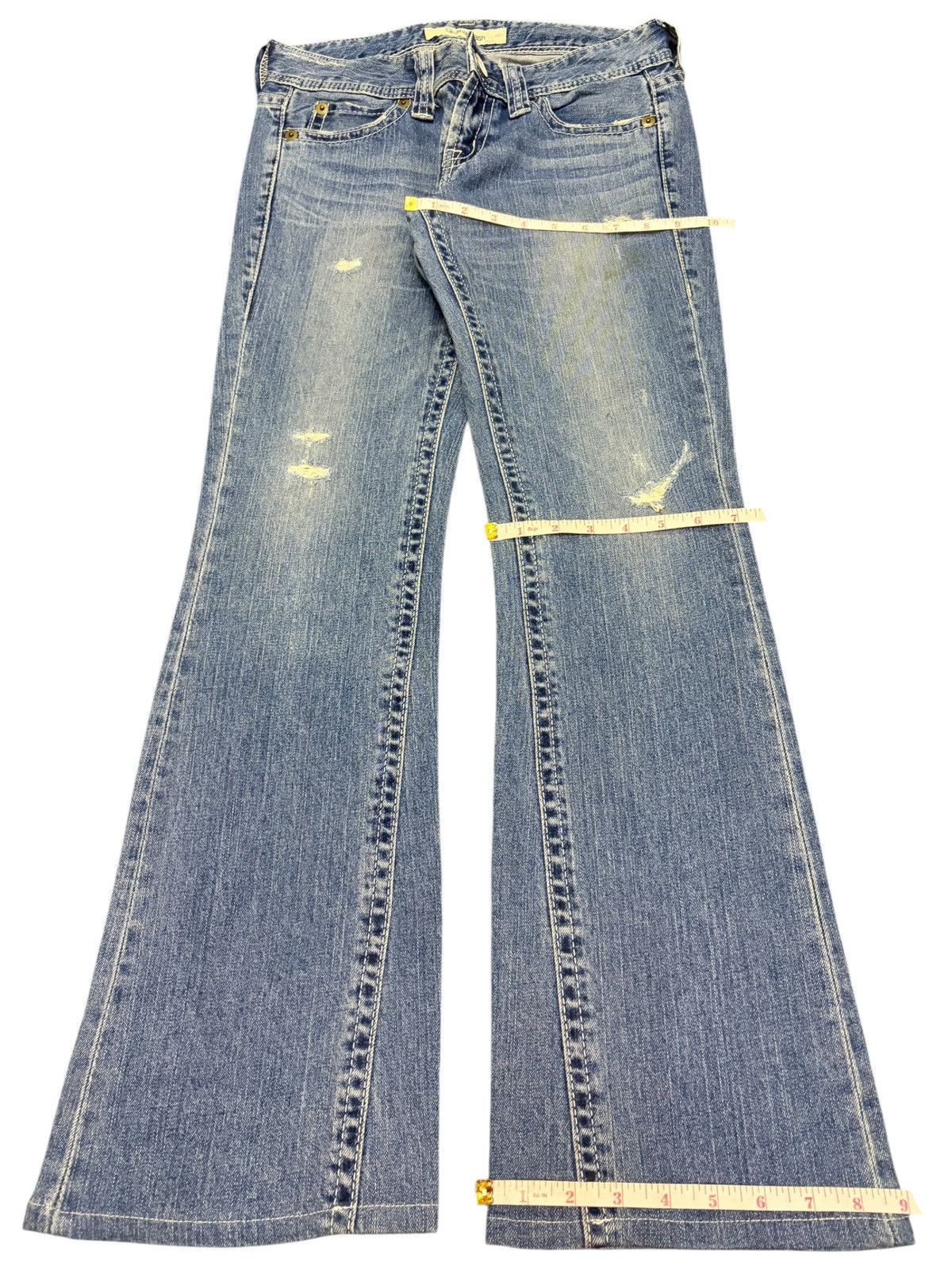Uniqlo Vintage Japanese Uniqlo Distress Low Rise Flare Jeans Size 28" / US 6 / IT 42 - 8 Thumbnail