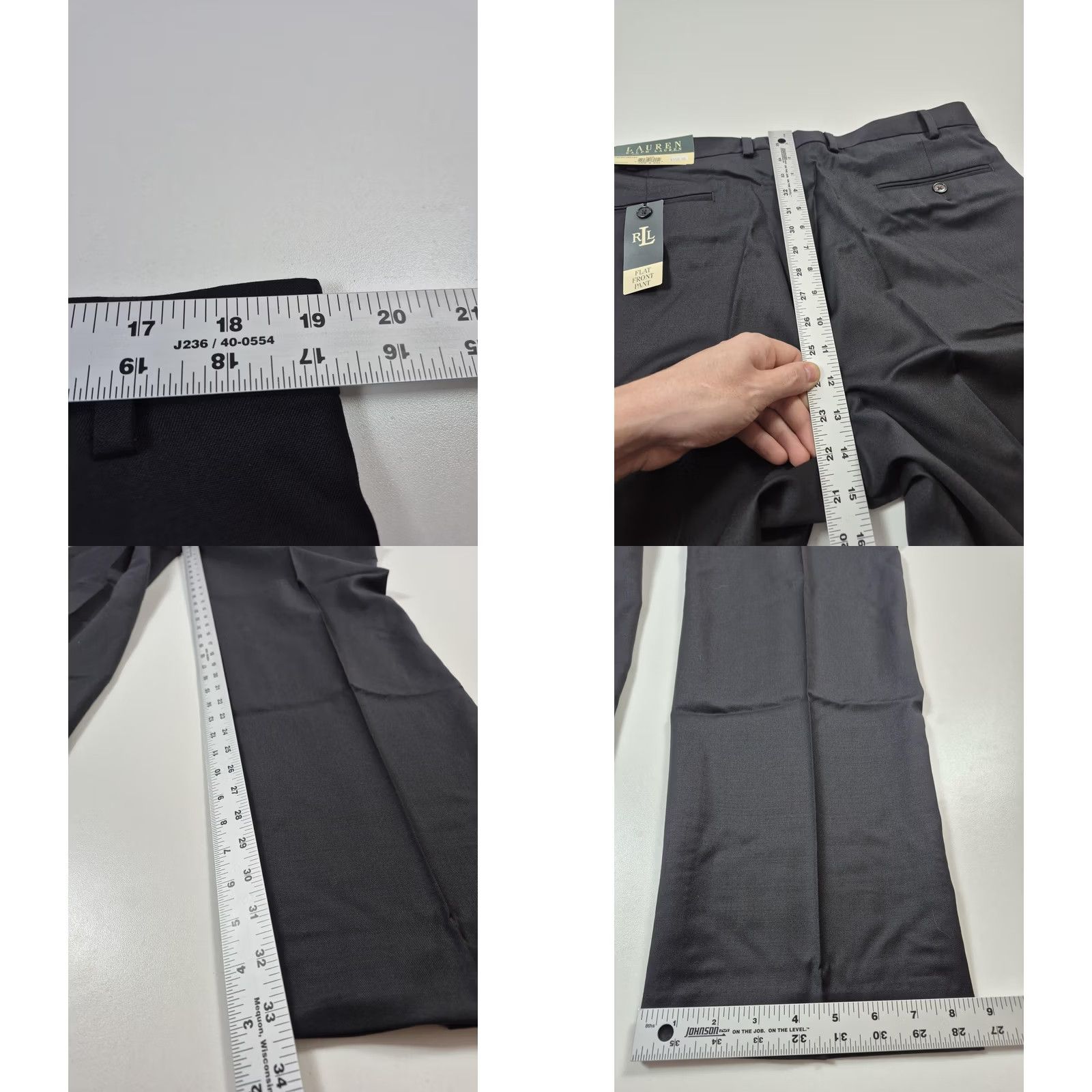 Ralph Lauren VINTAGE Lauren Ralph Lauren Mens Pants 38x34 Black Wool Flat Front Office Size US 38 / EU 54 - 8 Thumbnail