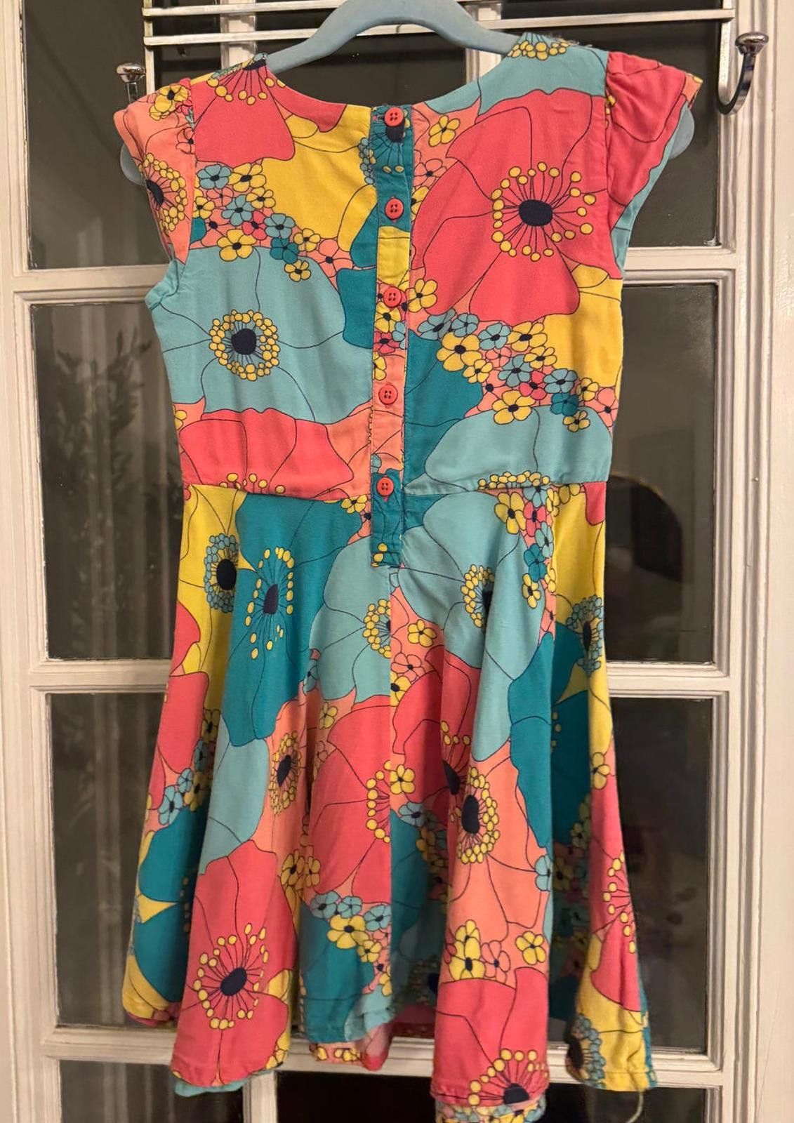 Other Polarn O. Pyret Girls' Floral Dress with Cap Sleeves 4-6 Size ONE SIZE - 4 Thumbnail