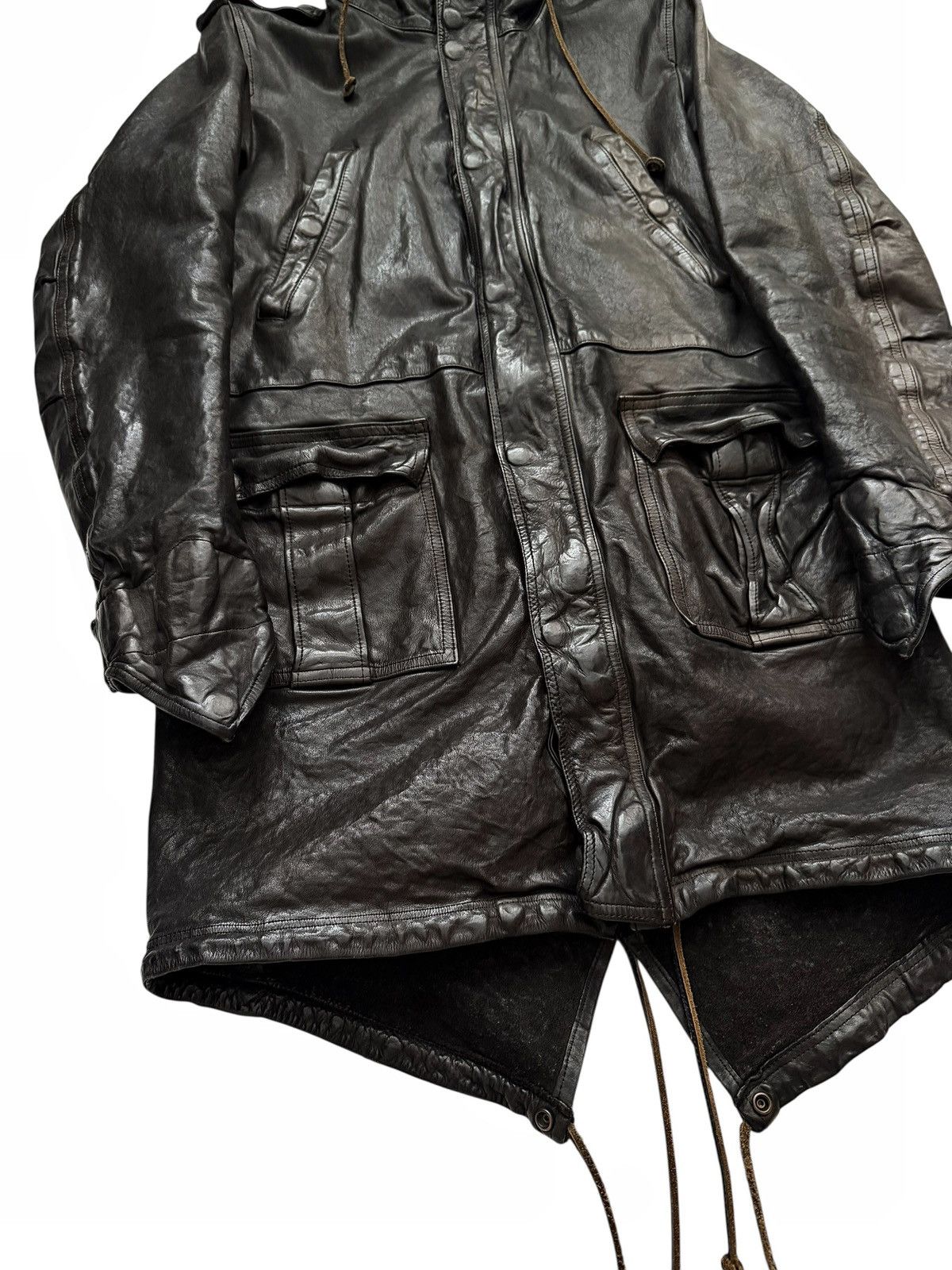 Isamu Katayama Backlash Special Garment Dyed Cow Leather Mod Coat Parka Size US M / EU 48-50 / 2 - 3 Thumbnail