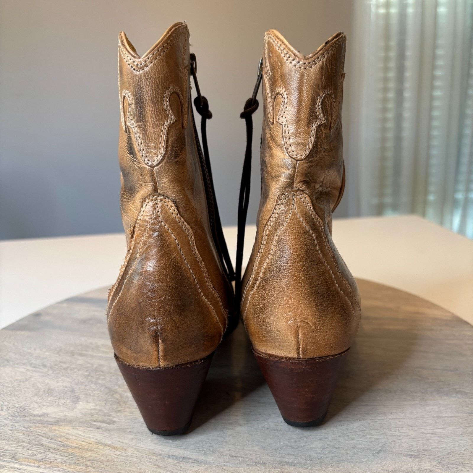 Free People Free People Frontier Western Leather Ankle Boots Sz 6.5 / 7 Size US 6.5 / IT 36.5 - 9 Thumbnail