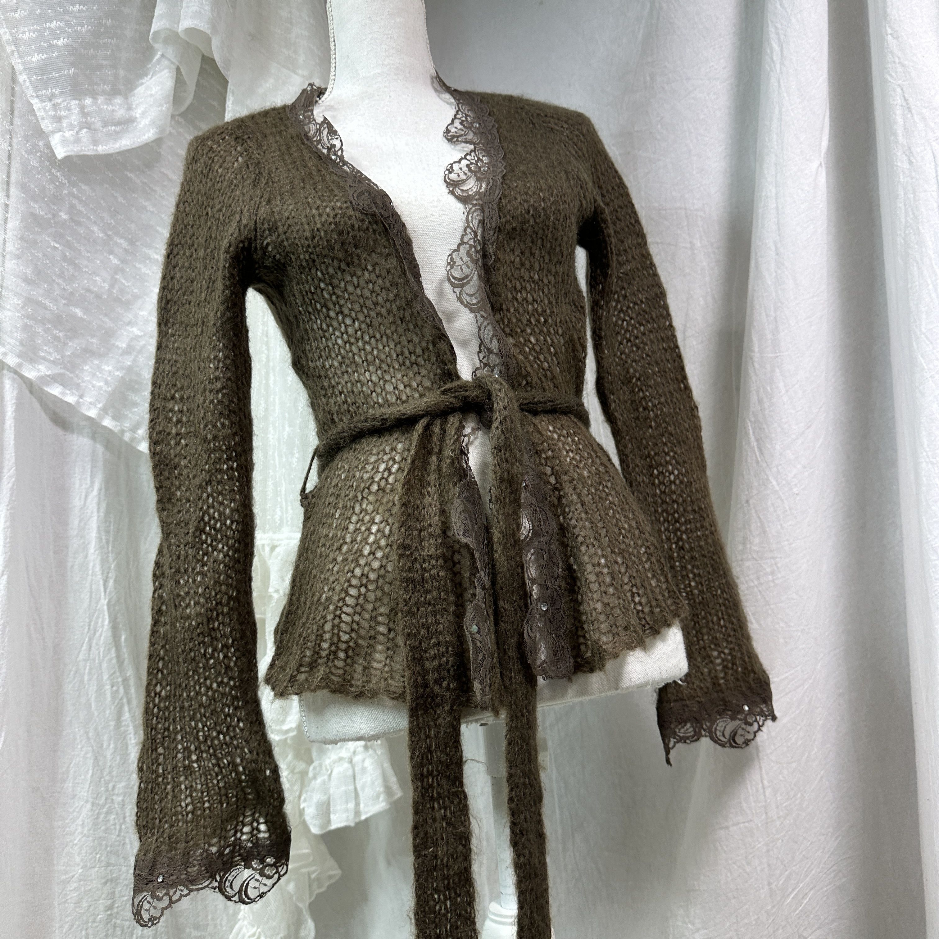 Vintage Vintage Avant Garde Vintage Loose Knit Mohair Cardigan Y2K Size S / US 4 / IT 40 - 2 Thumbnail