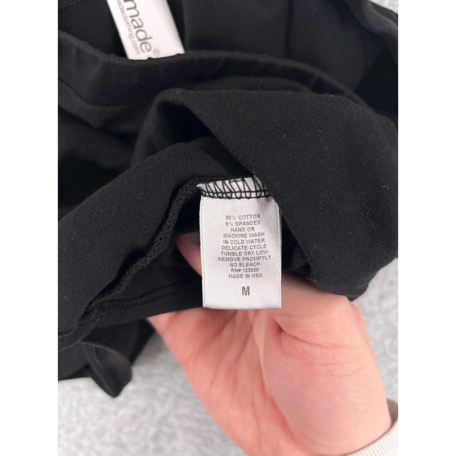 Vintage LA Made Skirt Womens Medium Black Jersey Fabric Cotton Stretch Elastic Waist Size M / US 6-8 / IT 42-44 - 4 Thumbnail