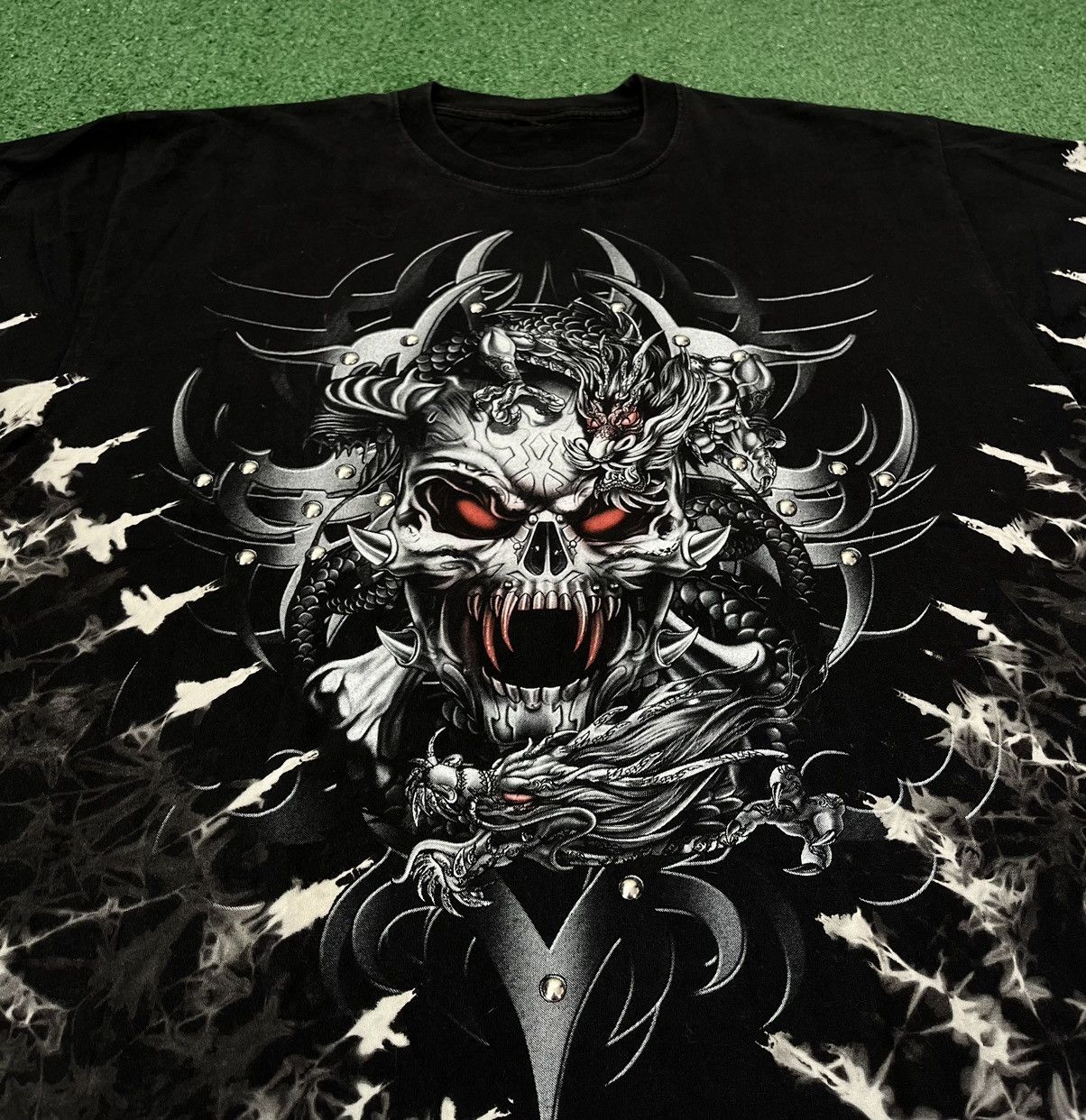 Vintage Skull Dragon Print Tee Spiral Opium Size US XL / EU 56 / 4 - 4 Thumbnail