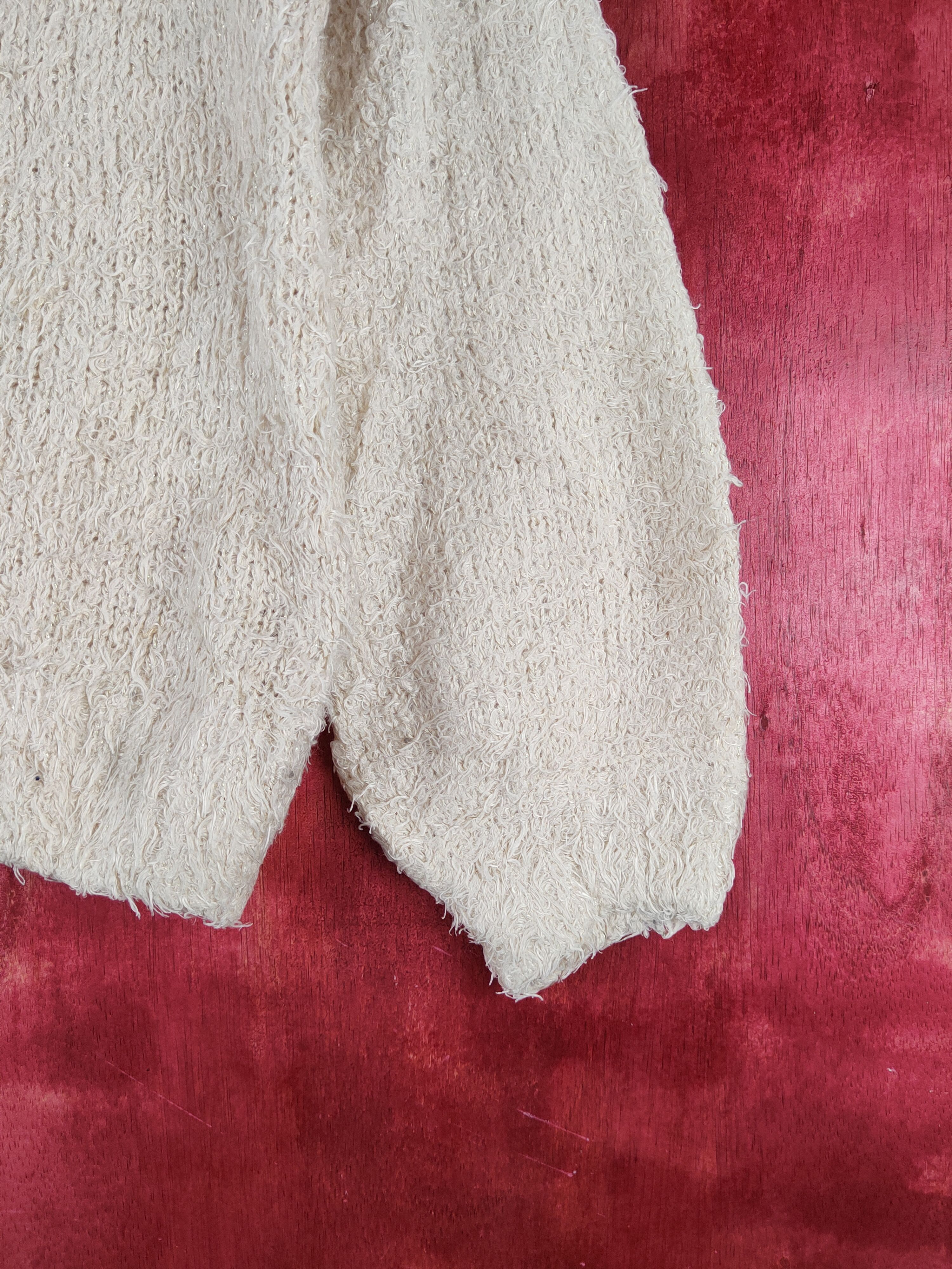 Japanese Brand Dosch Beige Shag Shaggy Fur Mohair Knitwear #S2180 Size S / US 4 / IT 40 - 6 Thumbnail