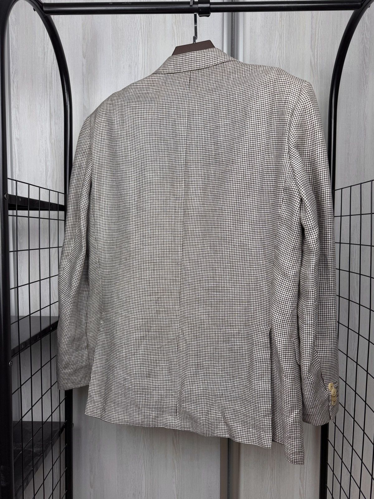 Pal Zileri Pal Zileri Concept Hemp Linen houndstooth unlined blazer 56 Size 46R - 8 Thumbnail
