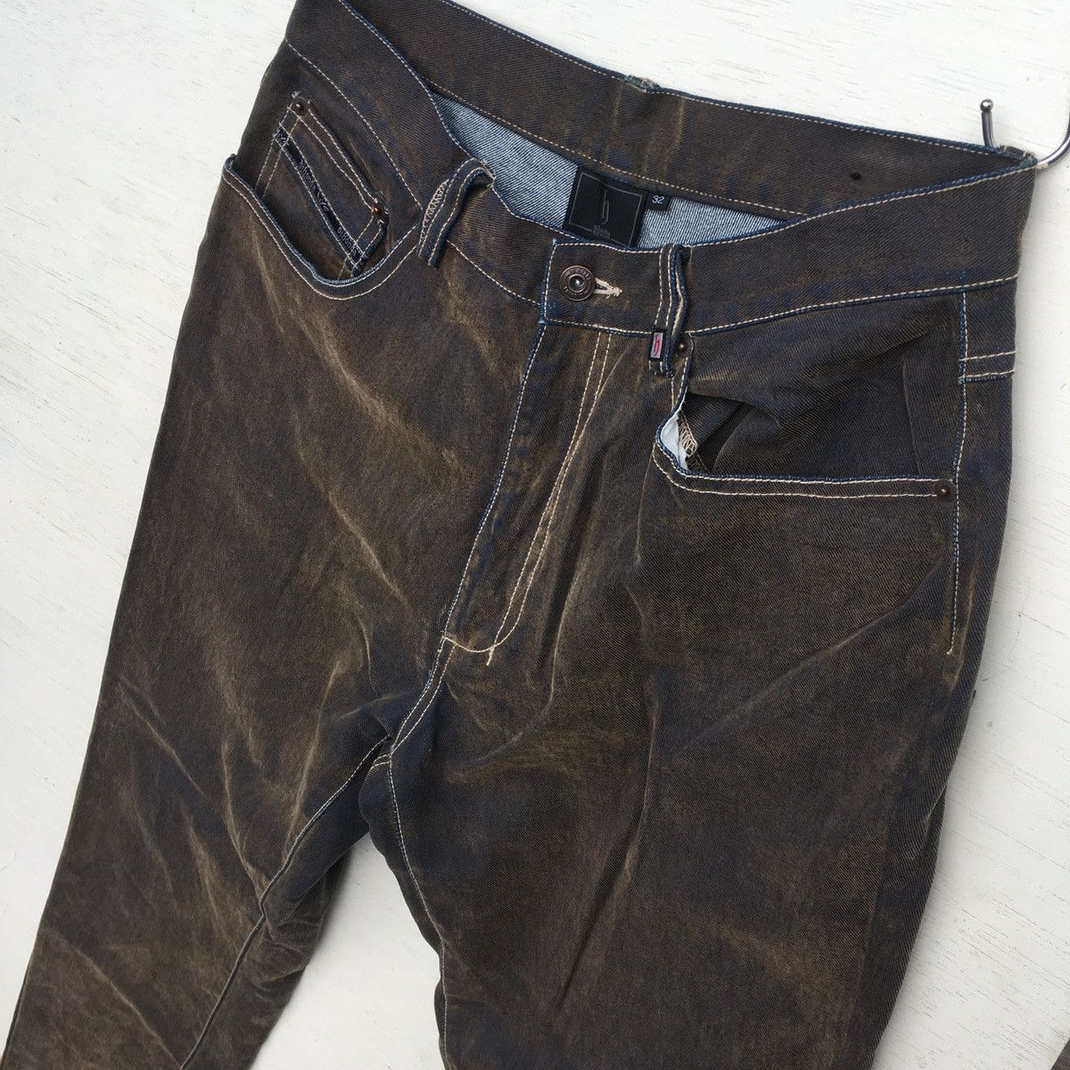 Japanese Brand × Vintage Crazy Vintage Dj Honda Denim Two Tones Jeans Size US 30 / EU 46 - 18 Thumbnail
