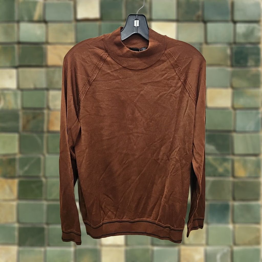 Hugo Boss HUGO BOSS High Neck Jumper Mens M Brown Wool Blend Favino Pullover Neckline Wool Size US M / EU 48-50 / 2 - 1 Thumbnail