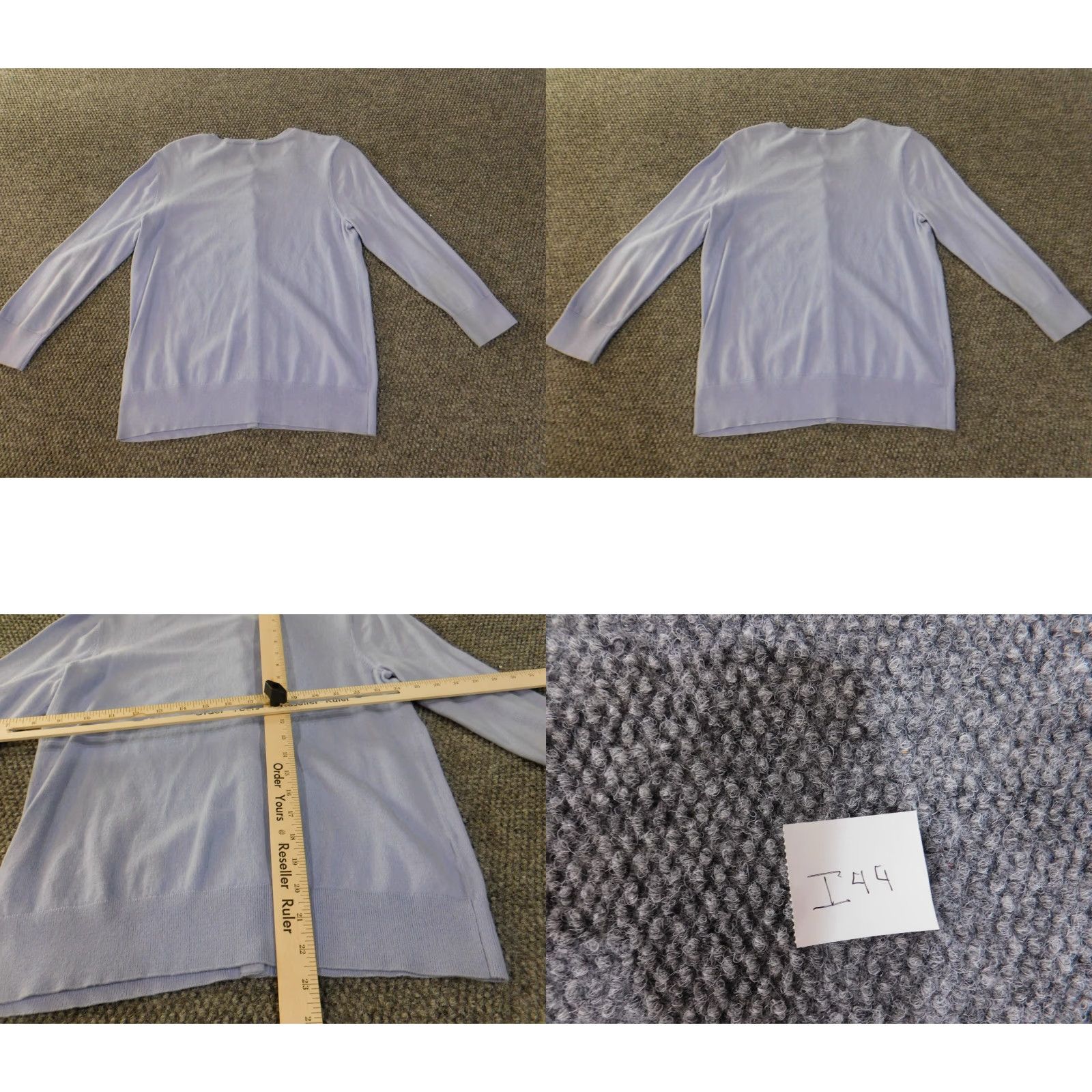 Loft LOFT Cardigan Sweater Medium Women Blue Beaded Embroidered Rib Knit Pullover Round Neck Casual Regular M Knit Cotton Size M / US 6-8 / IT 42-44 - 8 Thumbnail