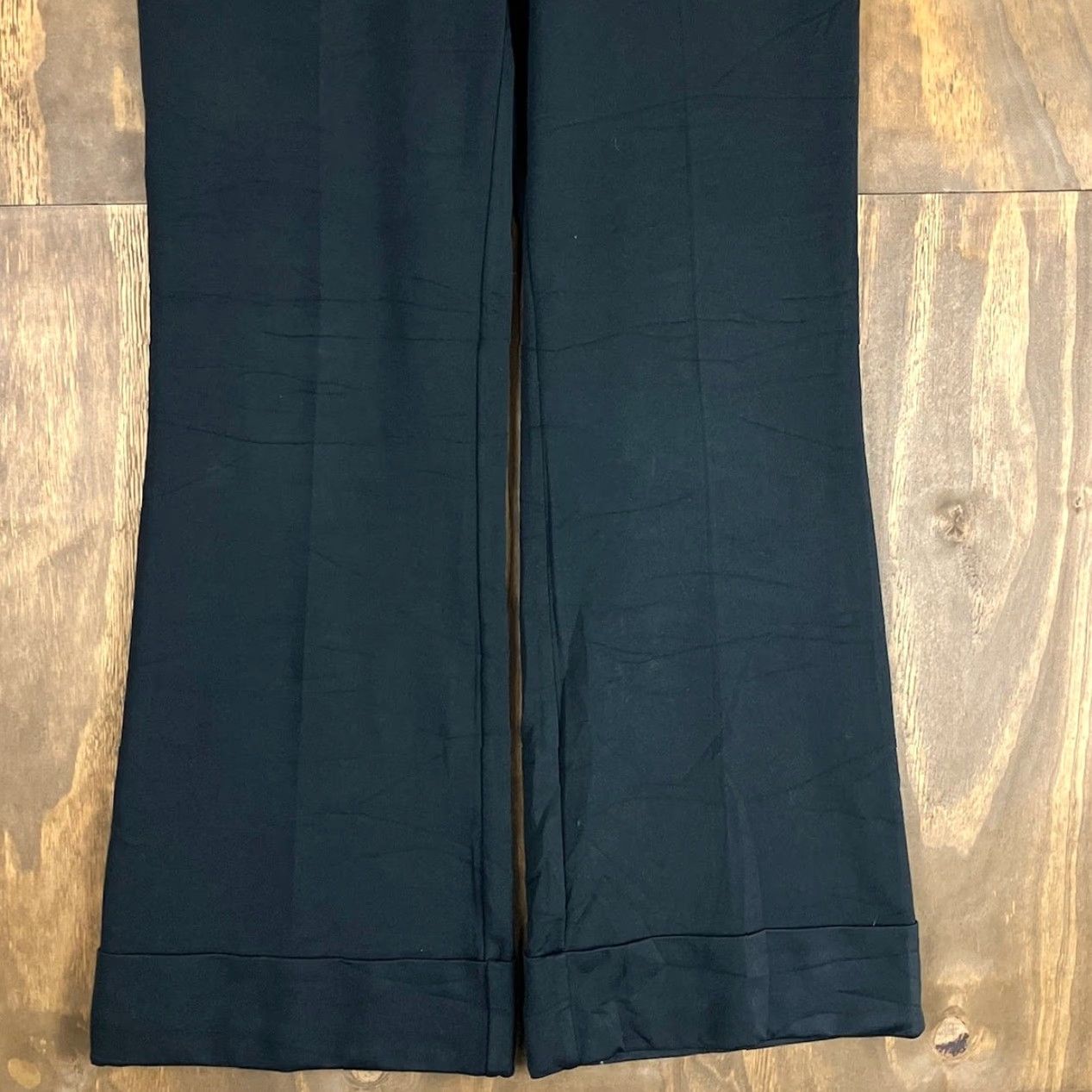 Express Express Womens Pants Black Mid Rise Cuffed Flared Leg Stretch 9/10 Regular Size 24" / US 00 / IT 34 - 3 Thumbnail
