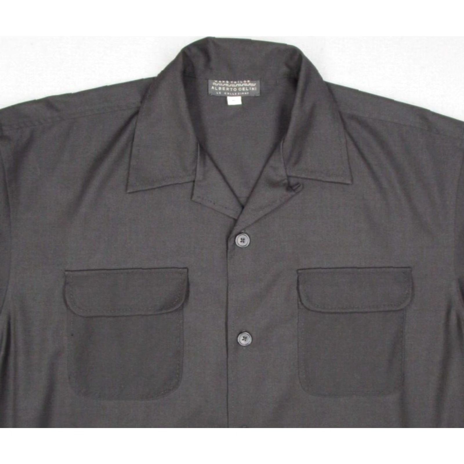 Vintage Alberto Celini Shirt Mens XL Black Button-Up Long Sleeve Heavyweight Size US XL / EU 56 / 4 - 3 Thumbnail