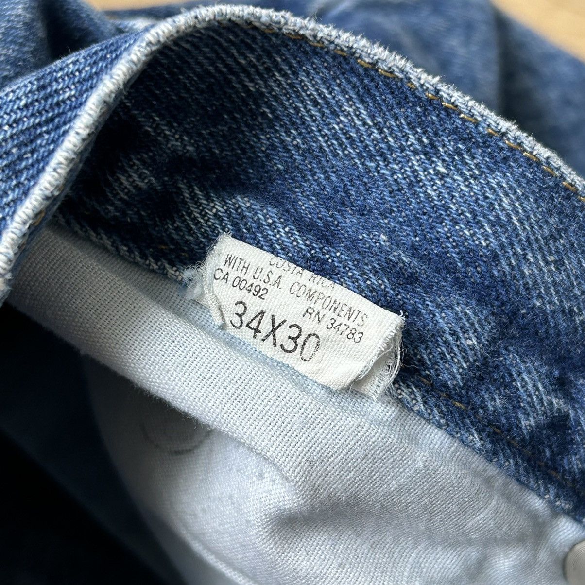 Lee Vintage 90s Lee Dark Wash Distressed Denim Jeans Size US 32 / EU 48 - 6 Thumbnail