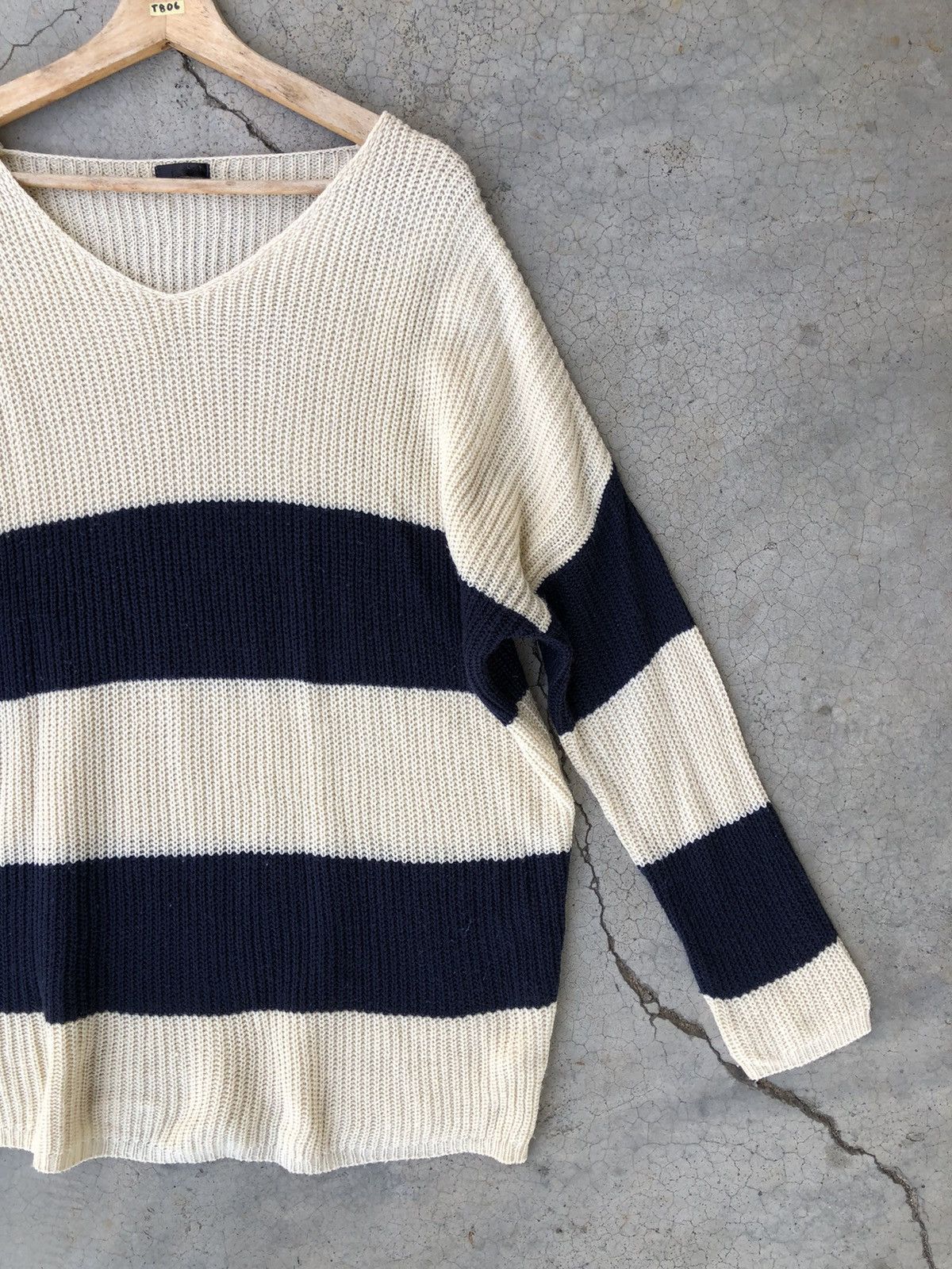 Japanese Brand Vintage Stripe Knitsweater, Coats, Jacket Pullover Size US XL / EU 56 / 4 - 2 Thumbnail