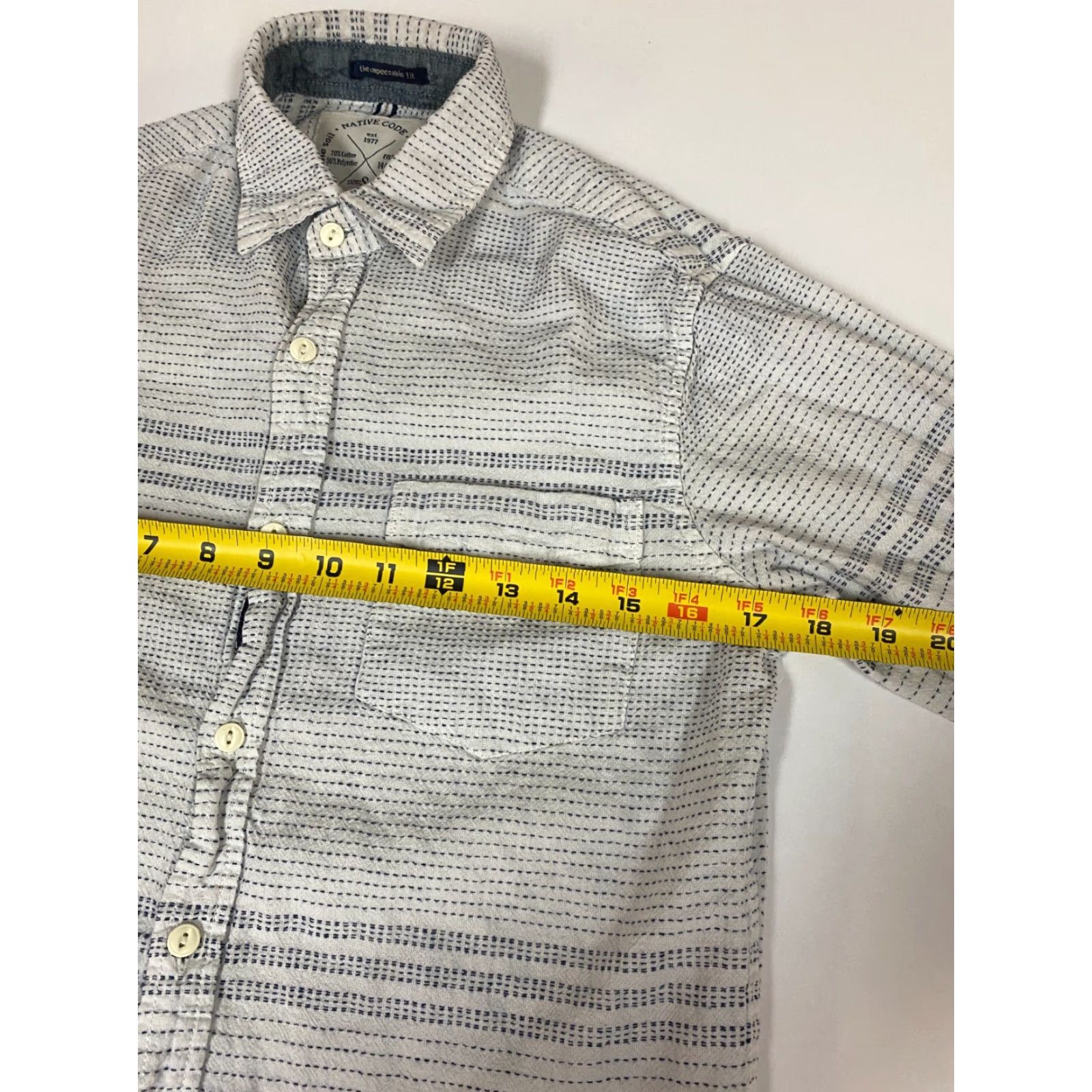 Native Native Code Mens Shirt Small White Button-Down Slim Fit Nylon Knit Long Sleeve Button-Up Collared Size US S / EU 44-46 / 1 - 5 Thumbnail