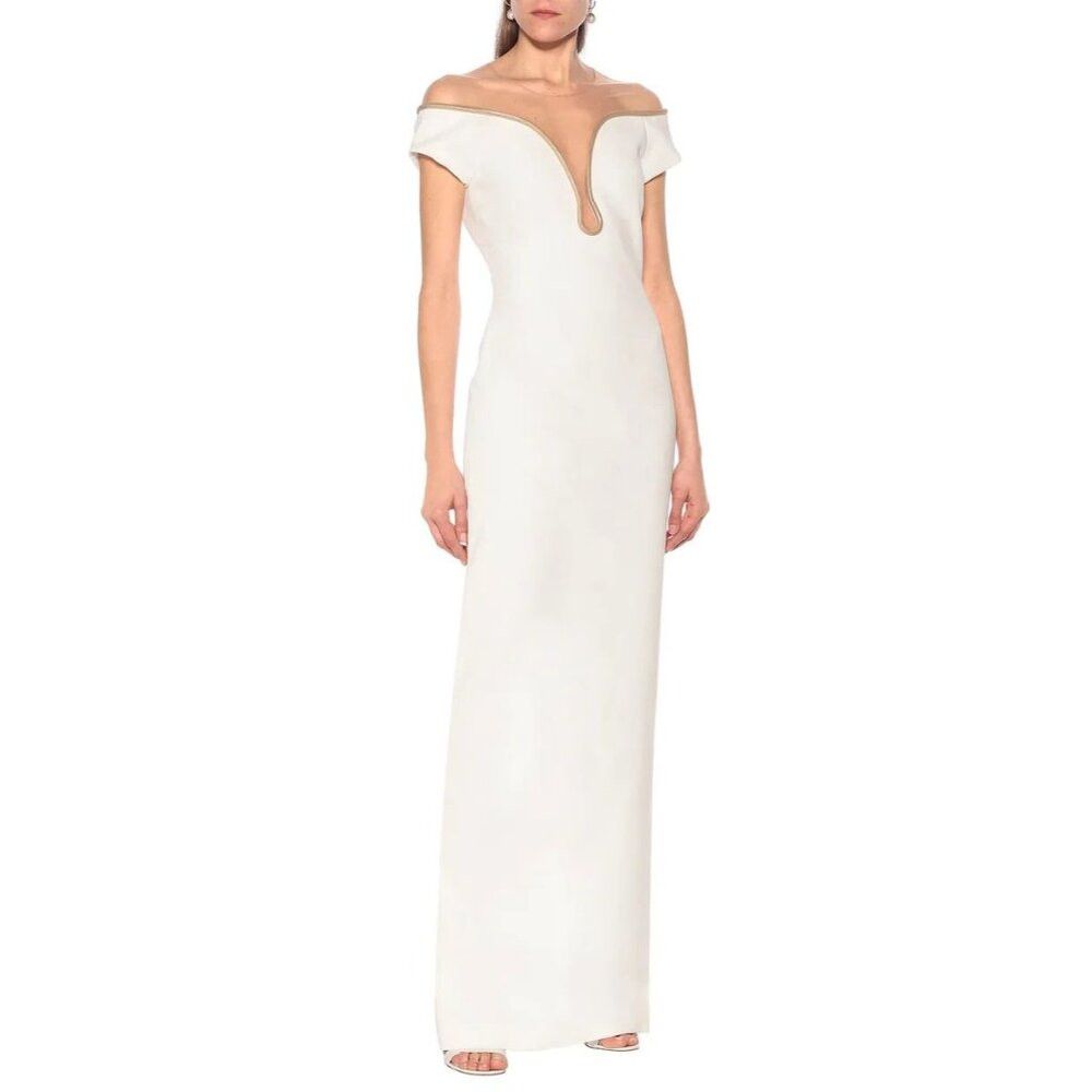 Stella McCartney Stella McCartney Lara Stretch-Cady Gown Size 42 US 6 S White Size M / US 6-8 / IT 42-44 - 1 Thumbnail