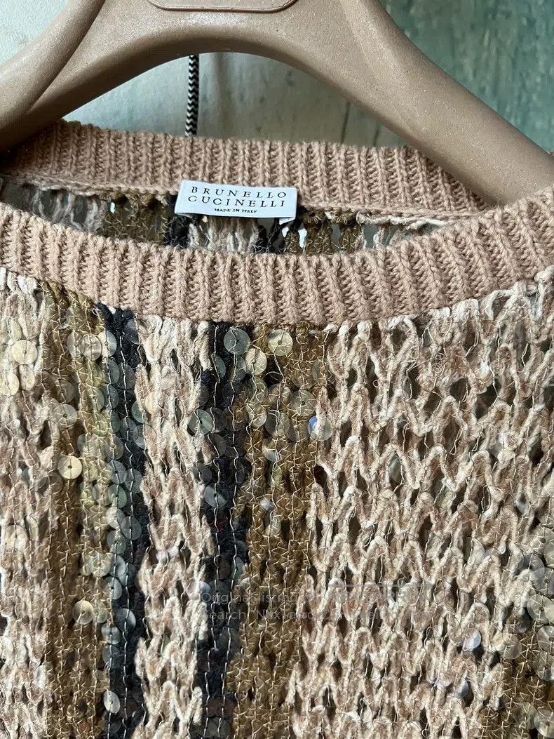Brunello Cucinelli Brunello Cucinelli Sequined knit top, opera series Size M / US 6-8 / IT 42-44 - 3 Thumbnail