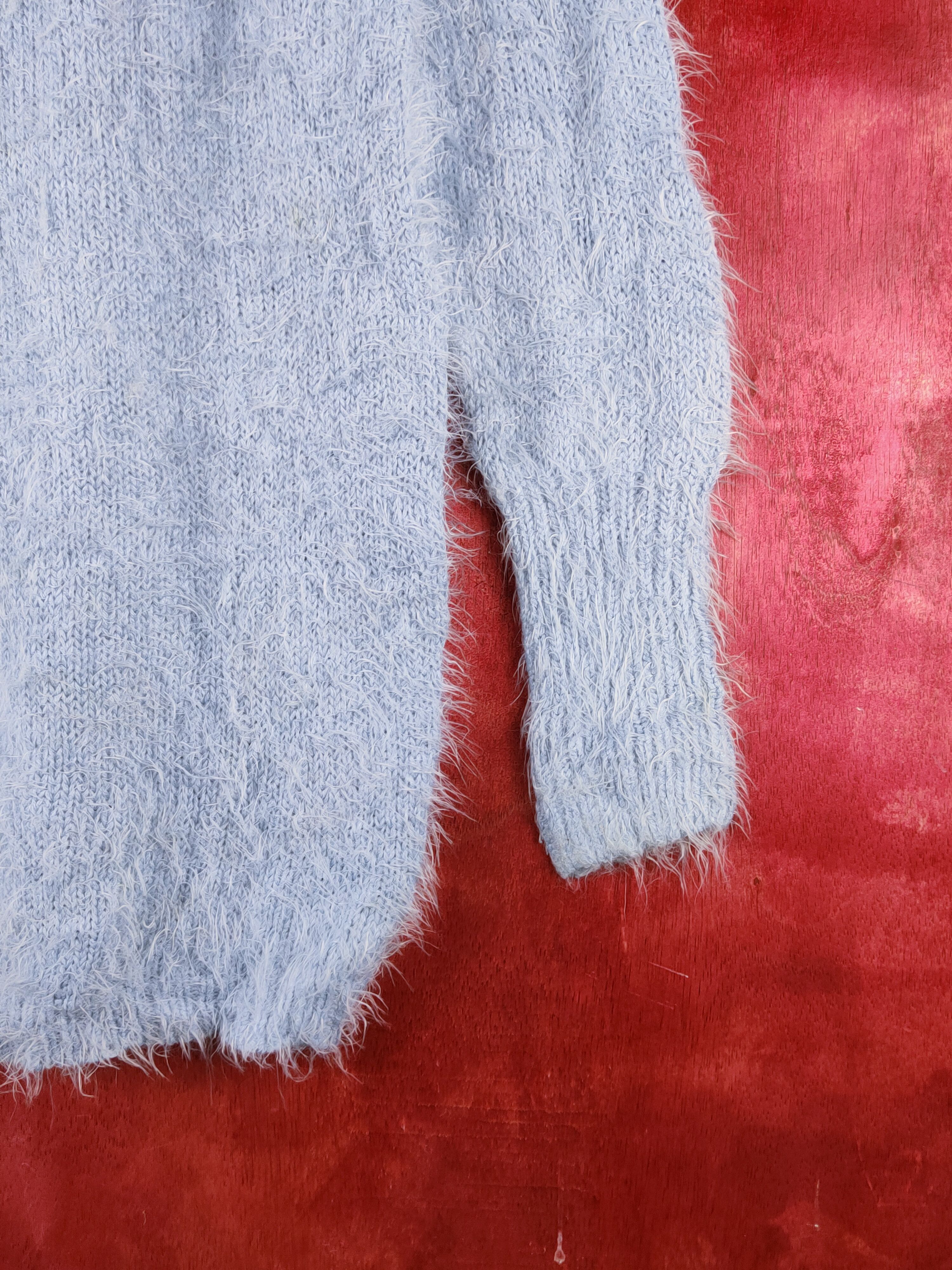 Japanese Brand Gorge Blue Shag Shaggy Fur Mohair Knitwear #S1928 Size M / US 6-8 / IT 42-44 - 6 Thumbnail