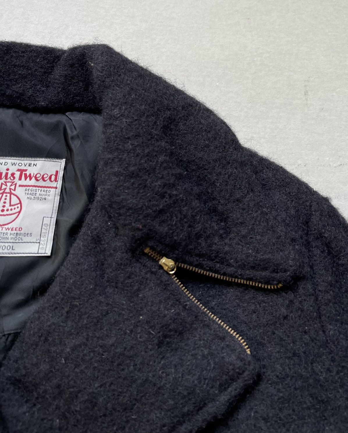 Harris Tweed 🔥Vtg Harris Tweed Women's Wool Double Breasted Zipper Coat Size L / US 10 / IT 46 - 6 Thumbnail