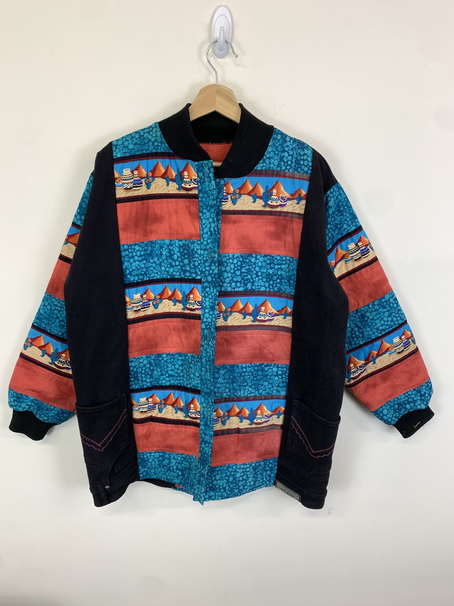 Vintage Vintage 90s Hand Made Western Art Cut and Sew Denim Jacket Size L Size US L / EU 52-54 / 3 - 1 Thumbnail