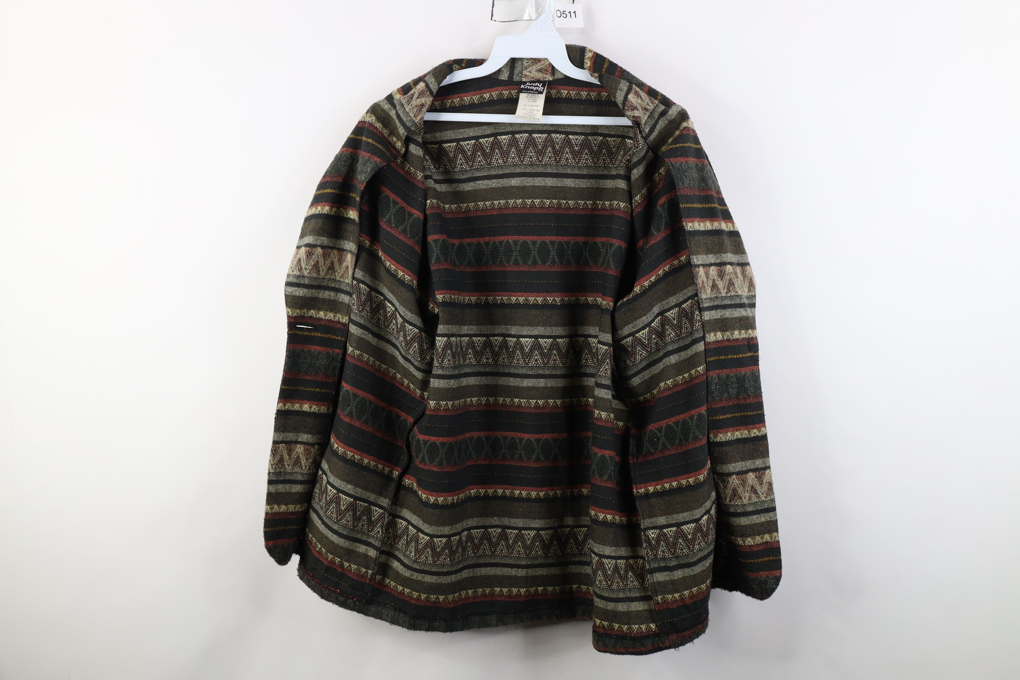 Vintage Vintage 90s Streetwear Tone Knit Suit Coat Blazer Jacket Size L / US 10 / IT 46 - 10 Thumbnail