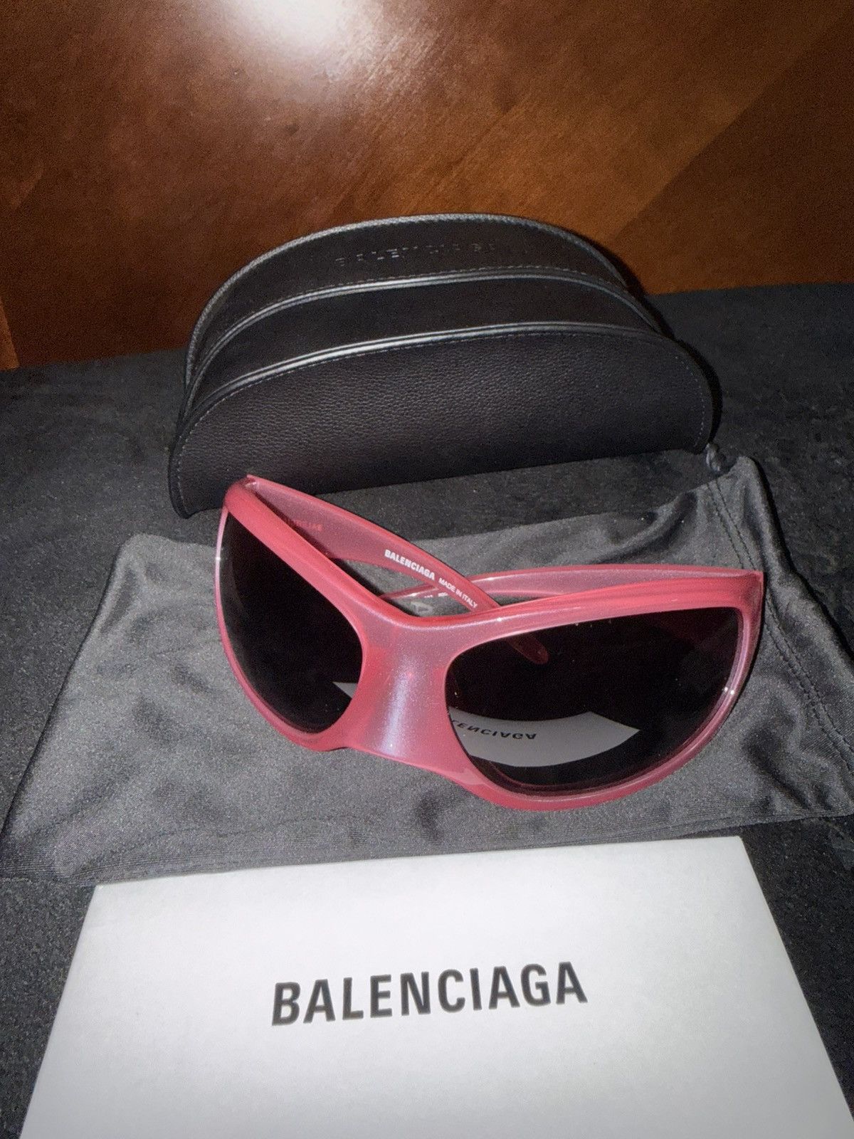 Balenciaga BALENCIAGA - PINK 80MM SHIELD SUNGLASSES Size ONE SIZE - 3 Thumbnail