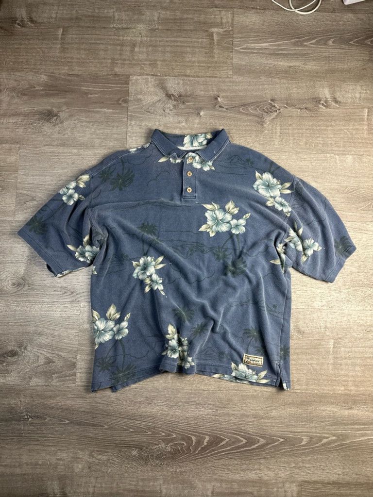 Tommy Bahama Men's Tommy Bahama Polo Shirt XL Blue Floral Size US XL / EU 56 / 4 - 1 Thumbnail