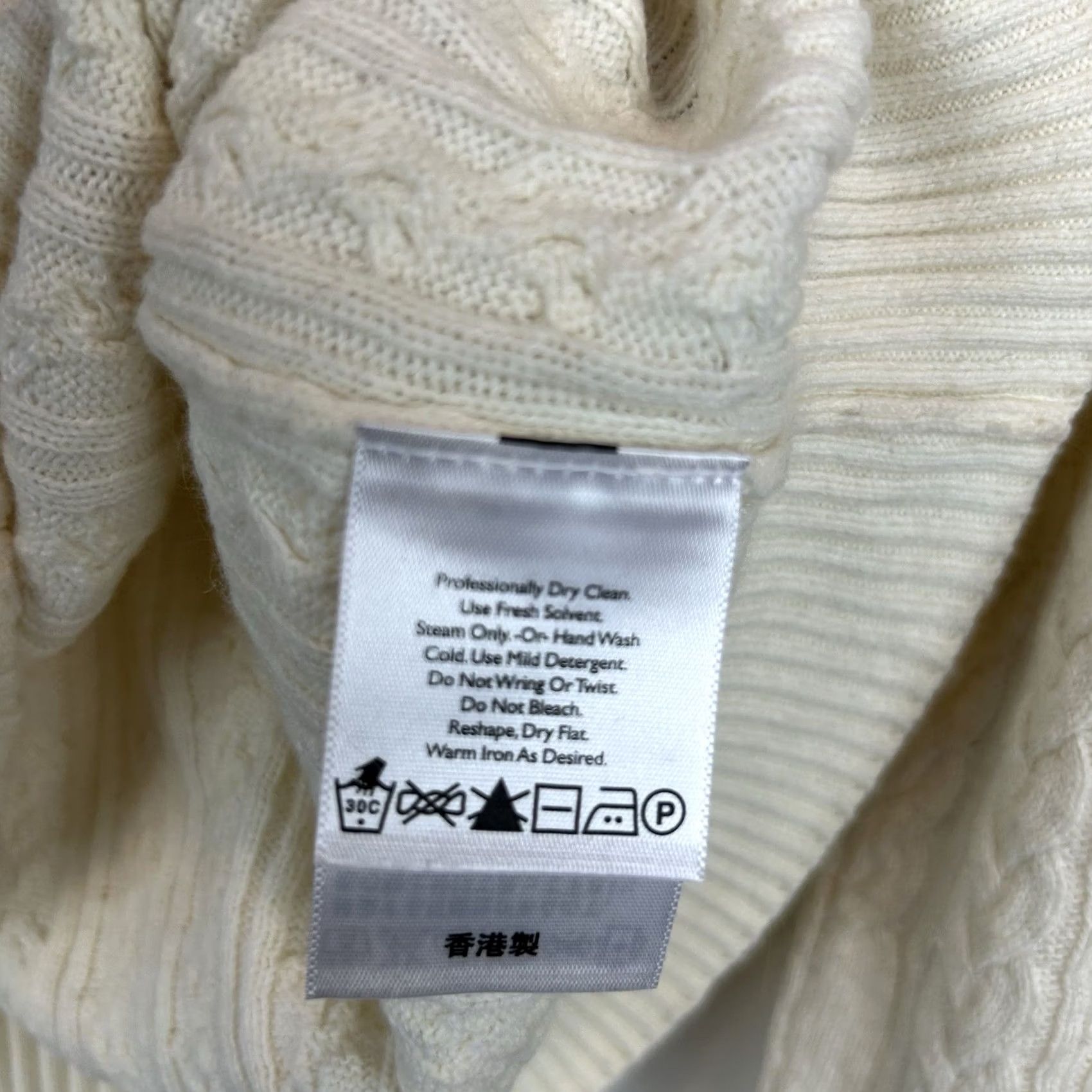 Eddie Bauer Eddie Bauer Sweater Womens M Ivory Cable Knit Ruffle Neckline V-Neck Long Sleeve Pullover Casual Knit Classic Fit Size M / US 6-8 / IT 42-44 - 7 Thumbnail
