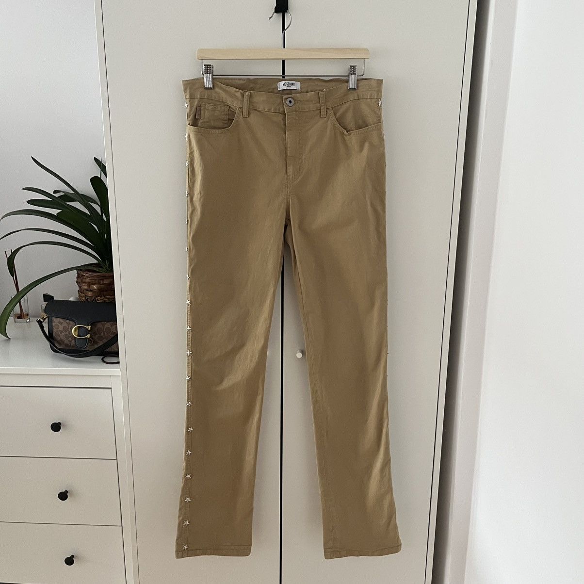 Love Moschino Moschino Jeans Donna Beige Stars Pants Streetwear Y2K Italy Size 32" / US 10 / IT 46 - 1 Thumbnail
