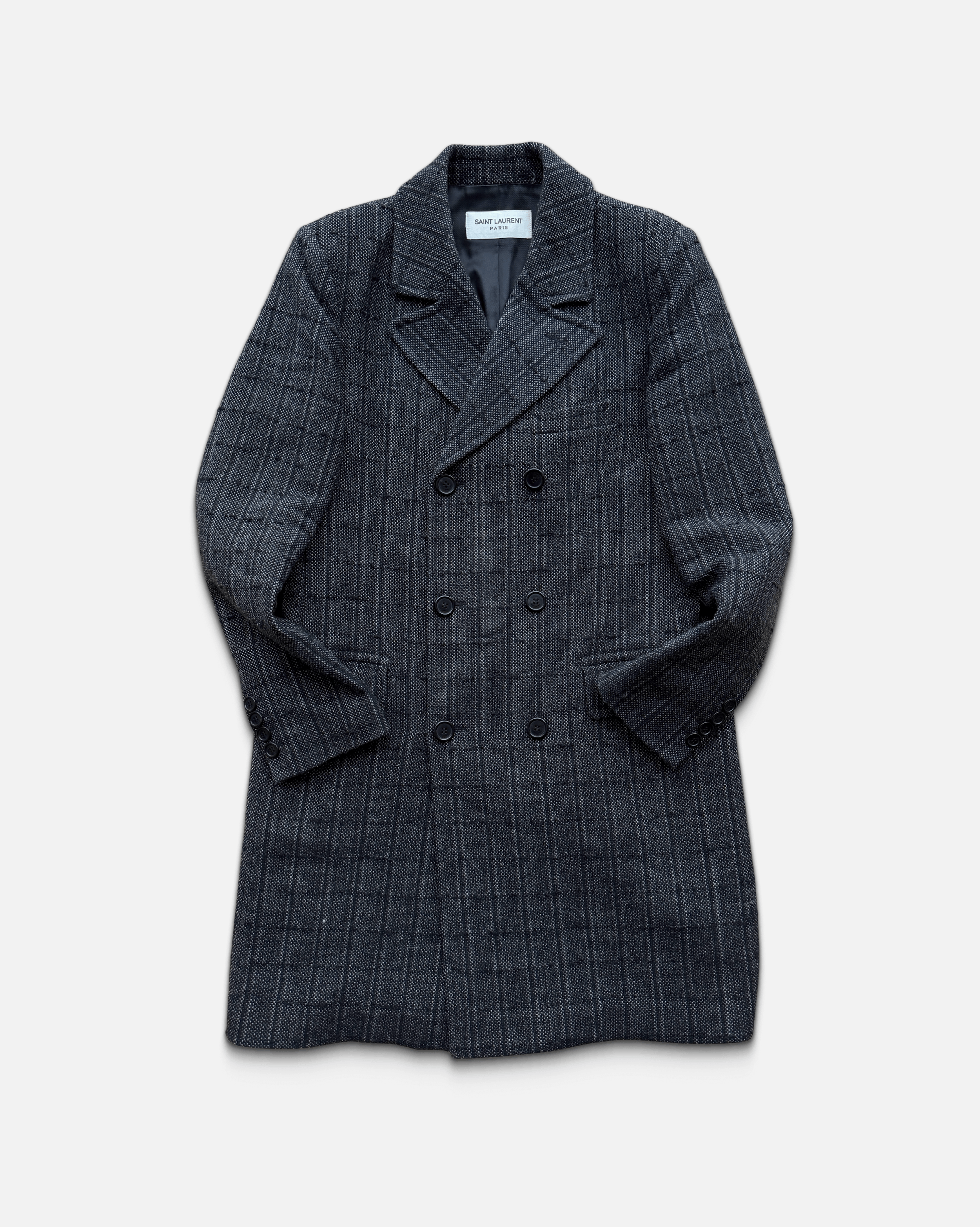 Saint Laurent Paris Saint Laurent Grey Double Breasted Chester Coat Size US M / EU 48-50 / 2 - 1 Thumbnail