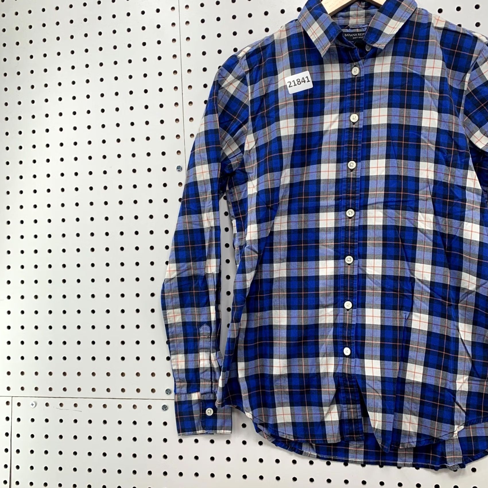 Banana Republic Banana Republic Plaid Button-Up Shirt Womens XS Long Sleeve Blue Black Size XS / US 0-2 / IT 36-38 - 3 Thumbnail