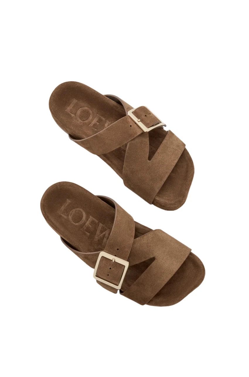 Loewe LOEWE Ease $990 Brown Suede Slide Sandals New & Authentic Size US 7 / IT 37 - 2 Thumbnail