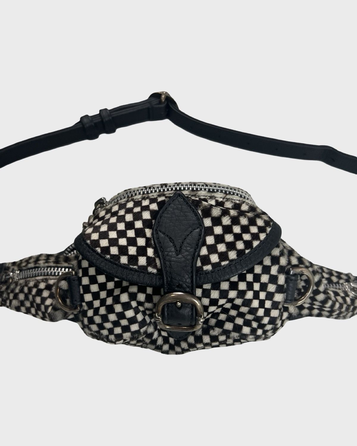 Chrome Hearts CHROME HEARTS CHECKERED PONYHAIR SATCHEL SNAT BAG SZ:OS Size ONE SIZE - 2 Thumbnail