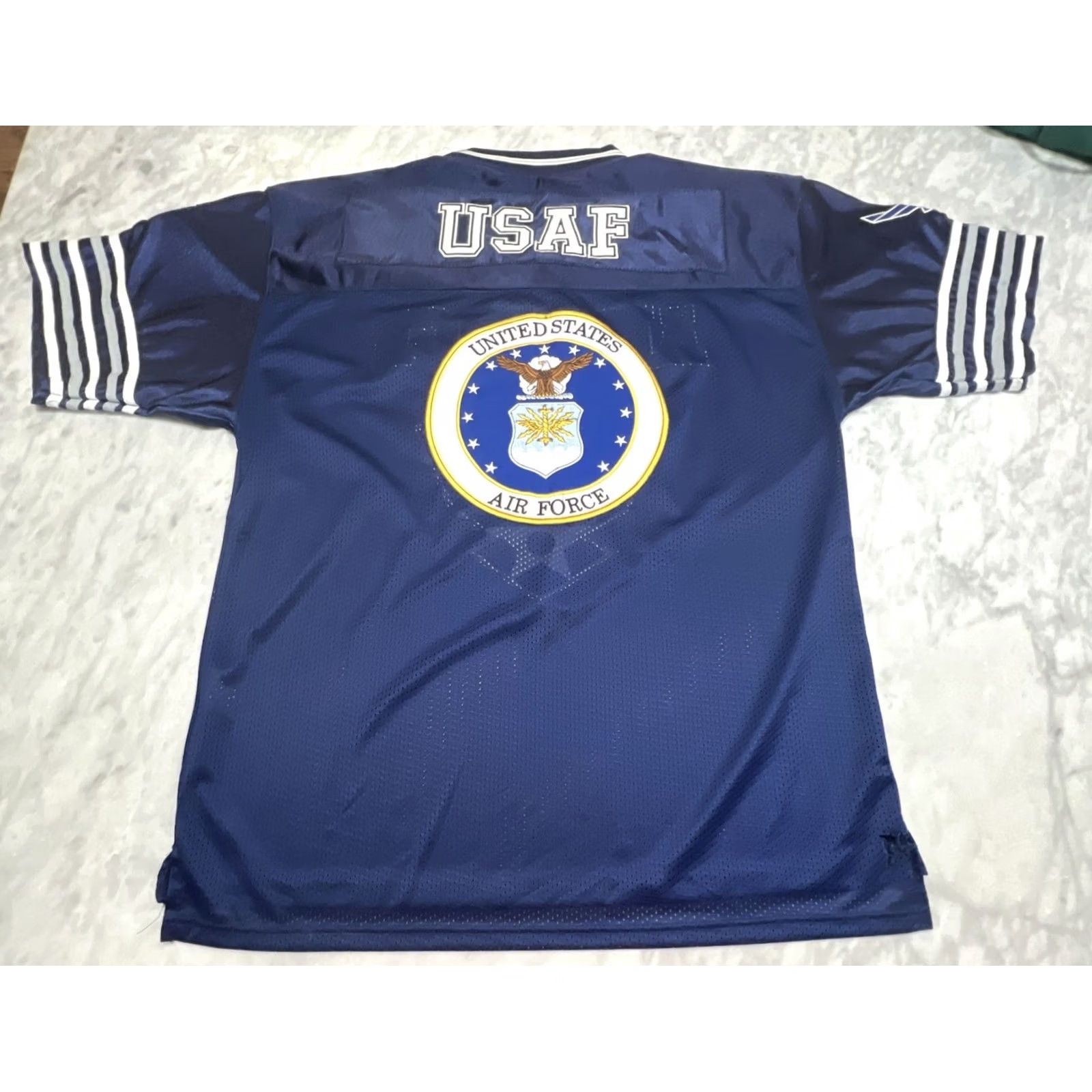 Logo 7 VINTAGE JWM U.S. Air Force Jersey Men Large Wings Logo Blue Football Emblem Patches Shirt" Size US L / EU 52-54 / 3 - 7 Thumbnail