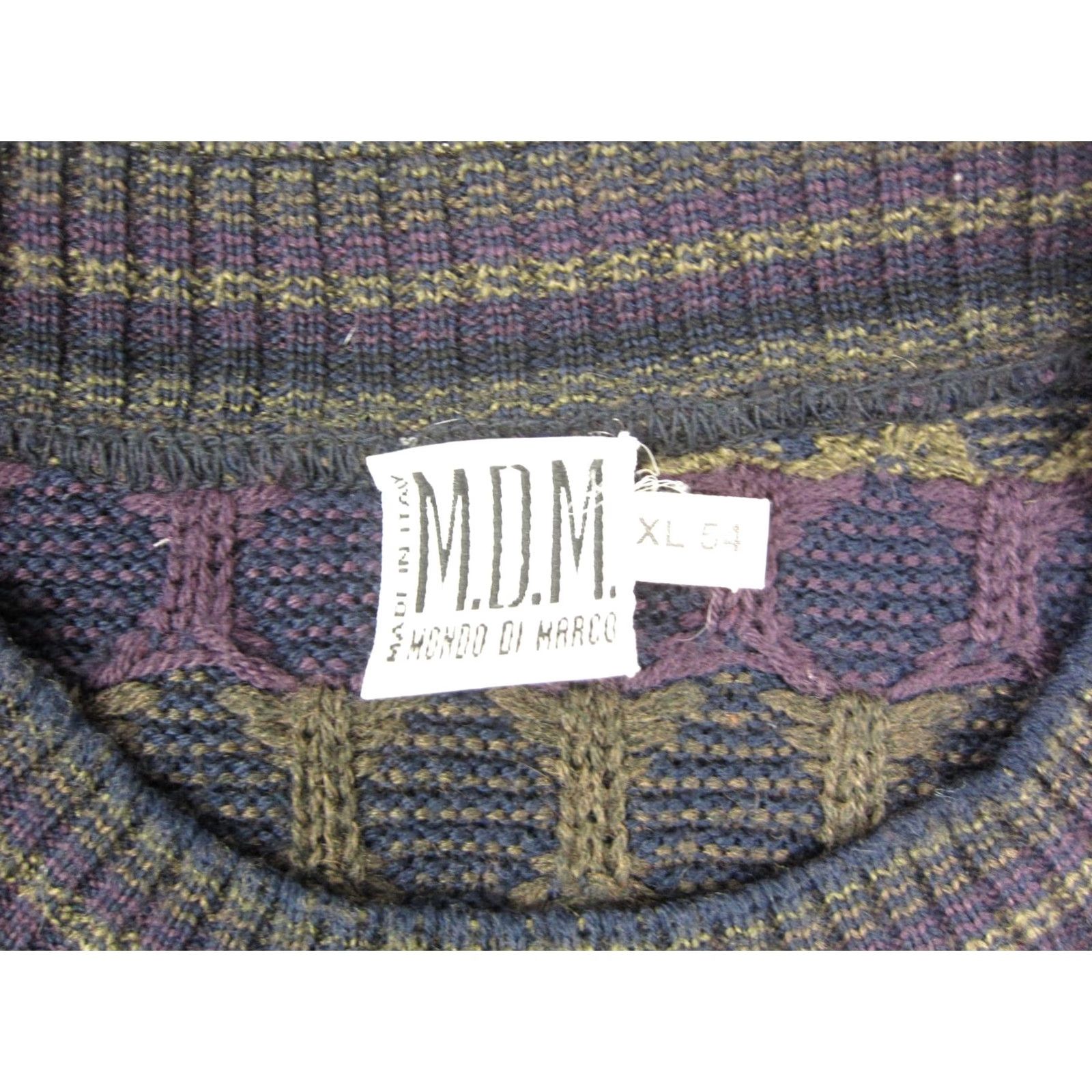 Vintage VINTAGE Mondo di Marco Sweater Mens XL Blue Diamond Wool Acrylic 80s Pullover Crew Neck Long New title Size US XL / EU 56 / 4 - 5 Thumbnail