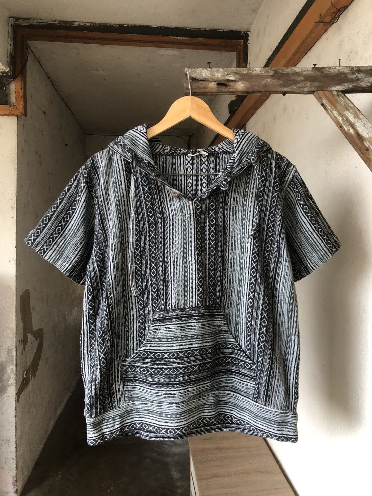 Vintage Vintage Lakhay Knit Cotton Hitchhiker Boho Hoodie Like Coogi Size US S / EU 44-46 / 1 - 3 Thumbnail