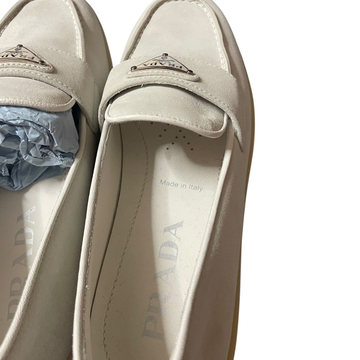 Prada Prada women beige suede loafers size EU 36.5 Size US 6.5 / IT 36.5 - 6 Thumbnail