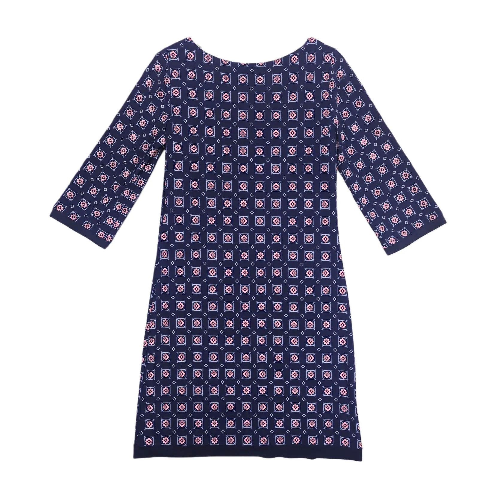 Tommy Hilfiger Tommy Hilfiger Women's 4 Geometric Navy A-Line Dress Size S / US 4 / IT 40 - 2 Thumbnail