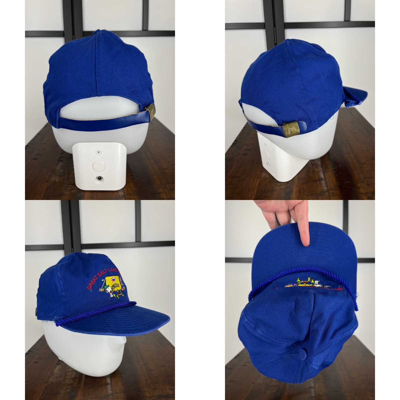 Vintage Great Salt Lake Council Hat Adult Blue Snoopy Camp Steiner BSA Cap Strap Back Size ONE SIZE - 8 Thumbnail