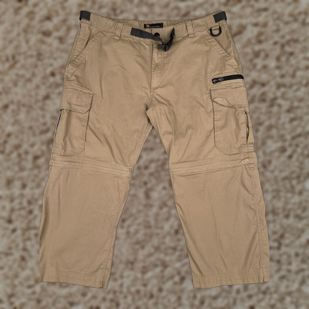 BC Clothing Pants Mens XXL x 30 Khaki Convertible Cargo Zip Off Hiking Outdoor