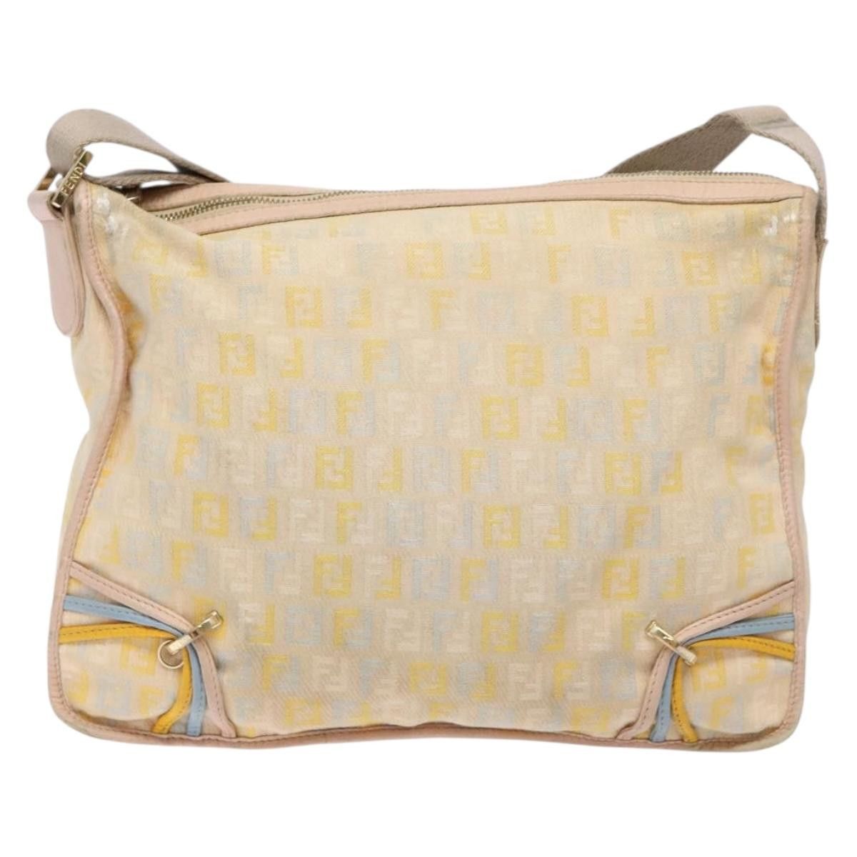 Fendi FENDI Zucchino Canvas Shoulder Bag Beige Gold Size ONE SIZE - 2 Thumbnail