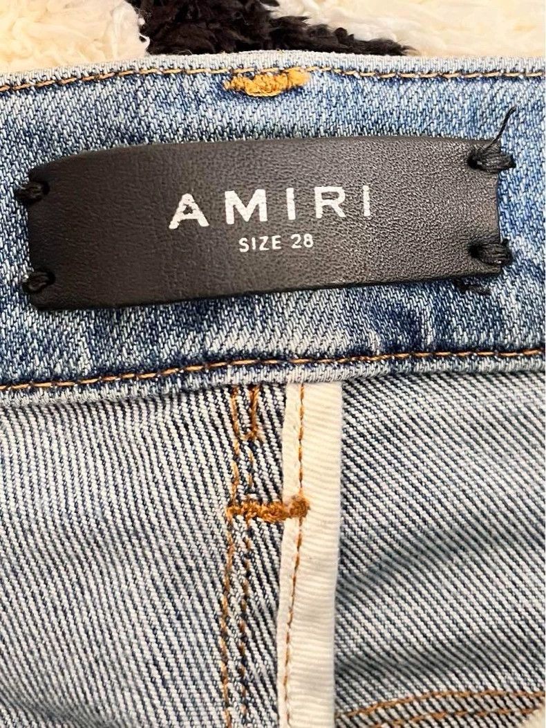 Amiri Amiri Single Knee Destroyed Splatter Denim Pants Size US 28 / EU 44 - 6 Thumbnail