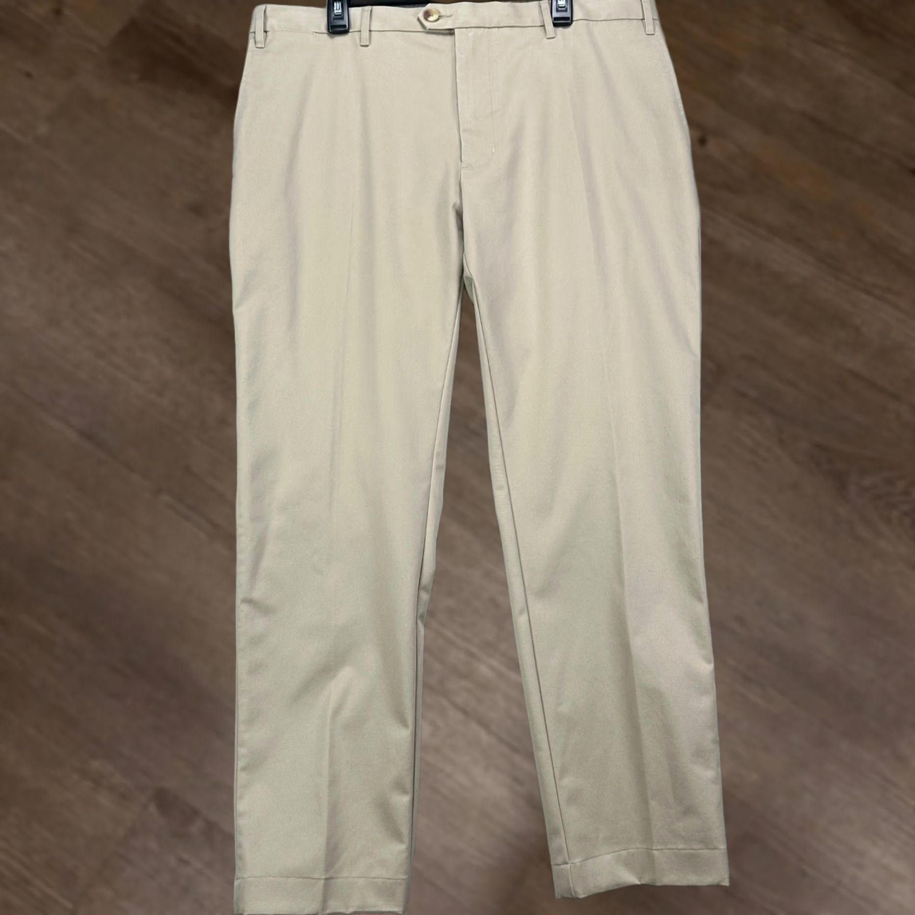 Proper Cloth Proper Cloth Chino Pants Mens 41X32 Flat Front Pockets Stretch Straight Leg Beige 98% Cotton 2% Spandex Casual Fit Mens Size US 36 / EU 52 - 1 Thumbnail