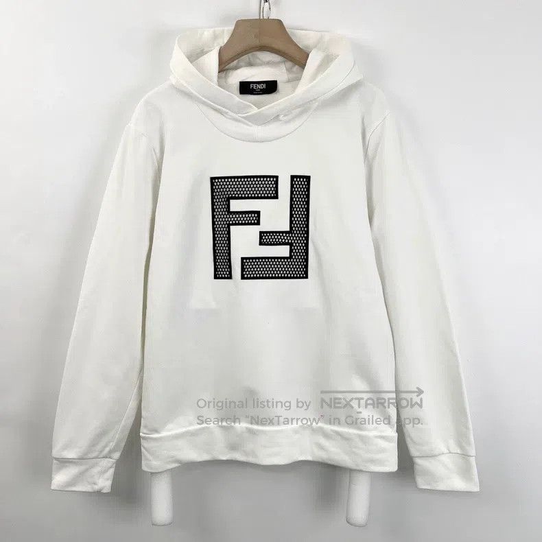 Fendi Mesh letter logo white sweatshirt