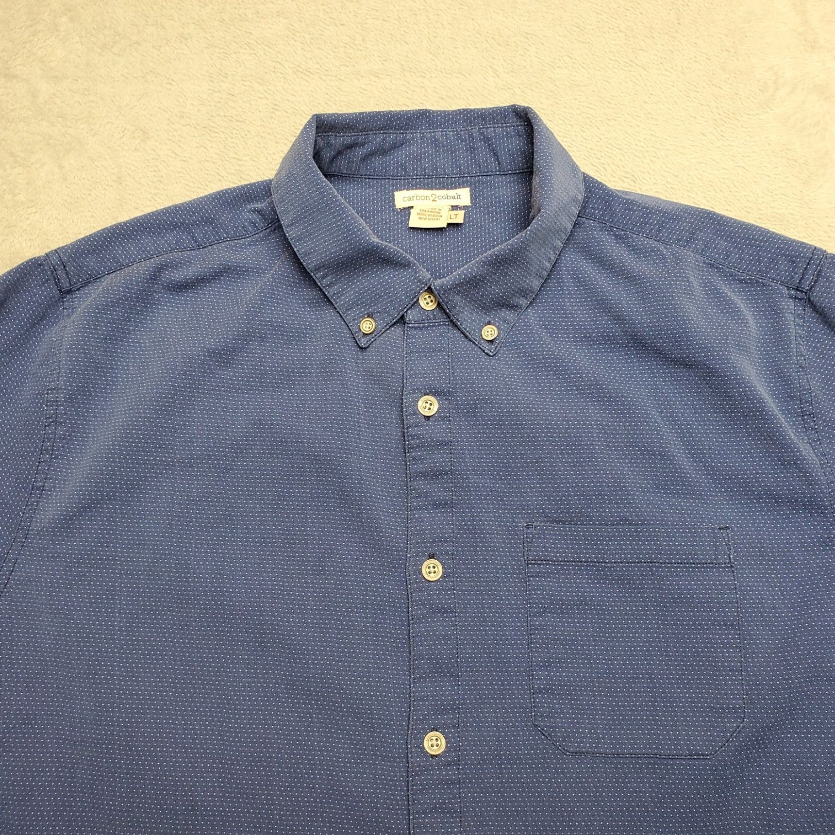Carbon2Cobalt VINTAGE Carbon 2 Cobalt Shirt Mens LT Blue dot Cotton Long Sleeve Button Casual Size US L / EU 52-54 / 3 - 2 Thumbnail