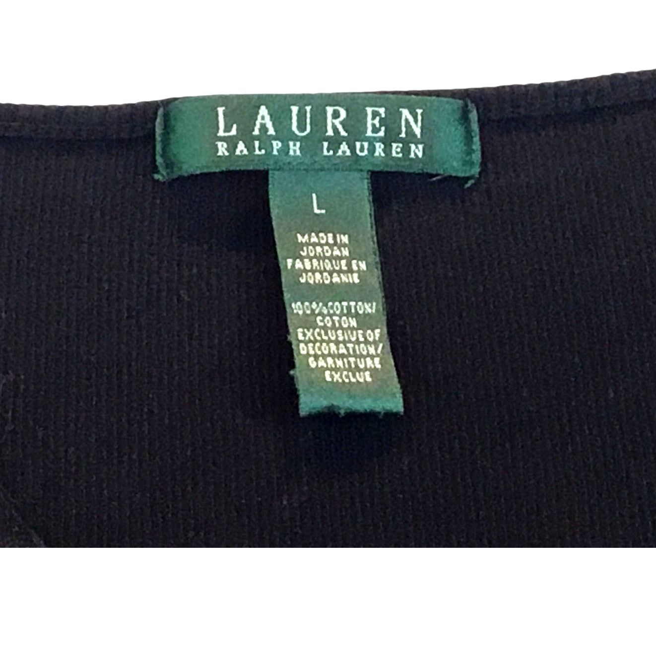 Lauren Ralph Lauren Lauren Ralph Lauren Knit Top Sleeveless V-Neck Black Large Size L / US 10 / IT 46 - 8 Thumbnail