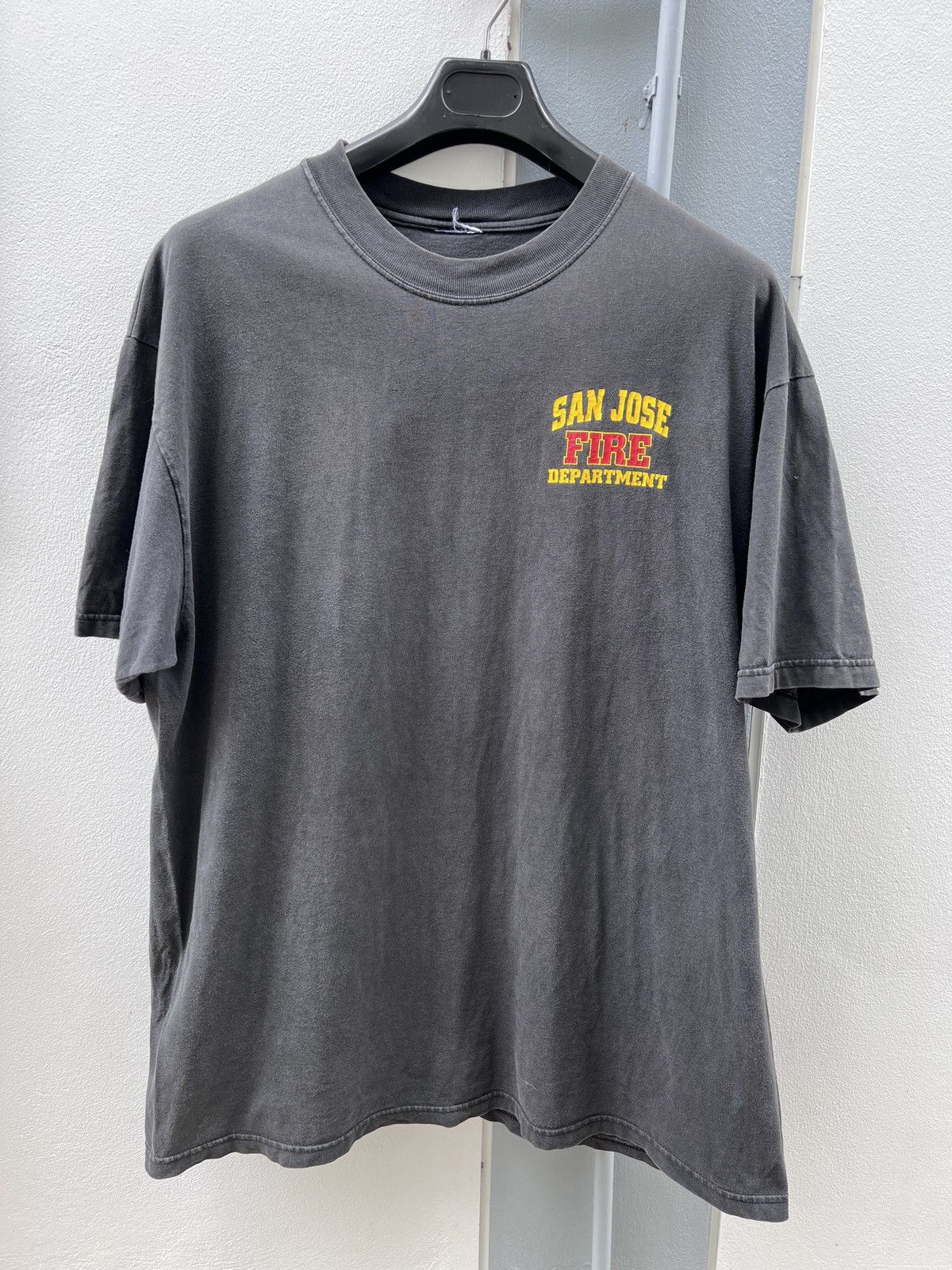 Vintage Vtg 90s Firefighter Tee XL Thrashed Faded graphic streetwear Size US XL / EU 56 / 4 - 5 Thumbnail