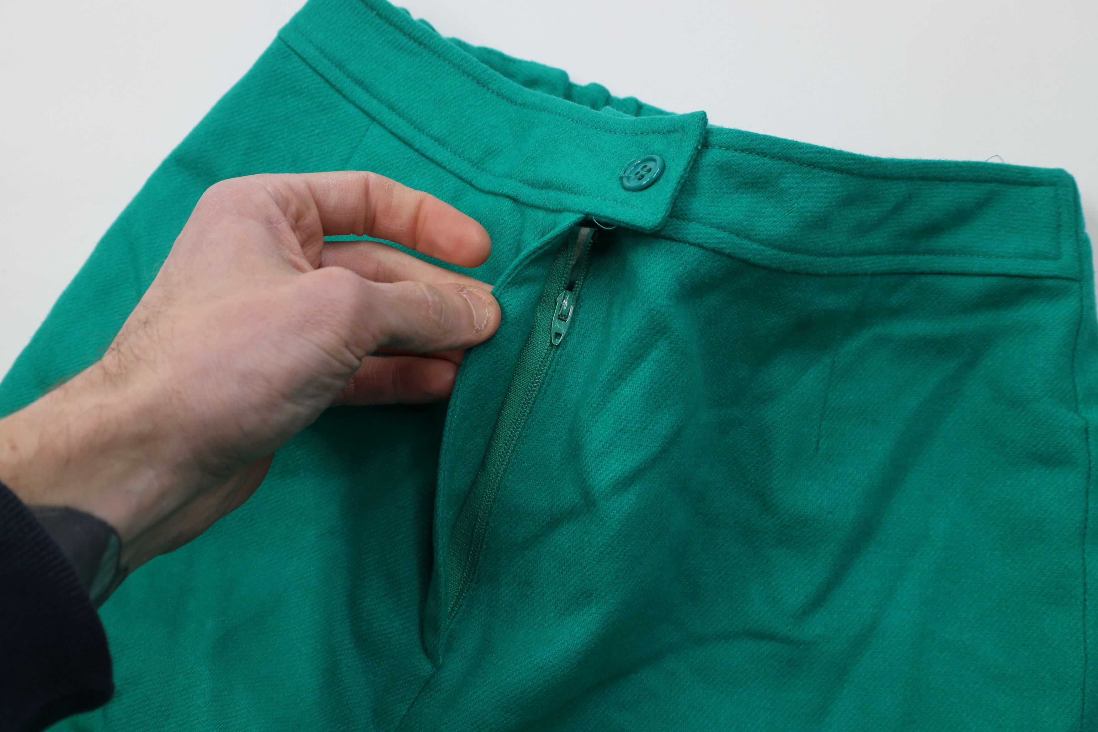 Vintage Vintage 70s Streetwear Flared Wide Leg Chino Pants Teal USA Size 32" / US 10 / IT 46 - 8 Thumbnail